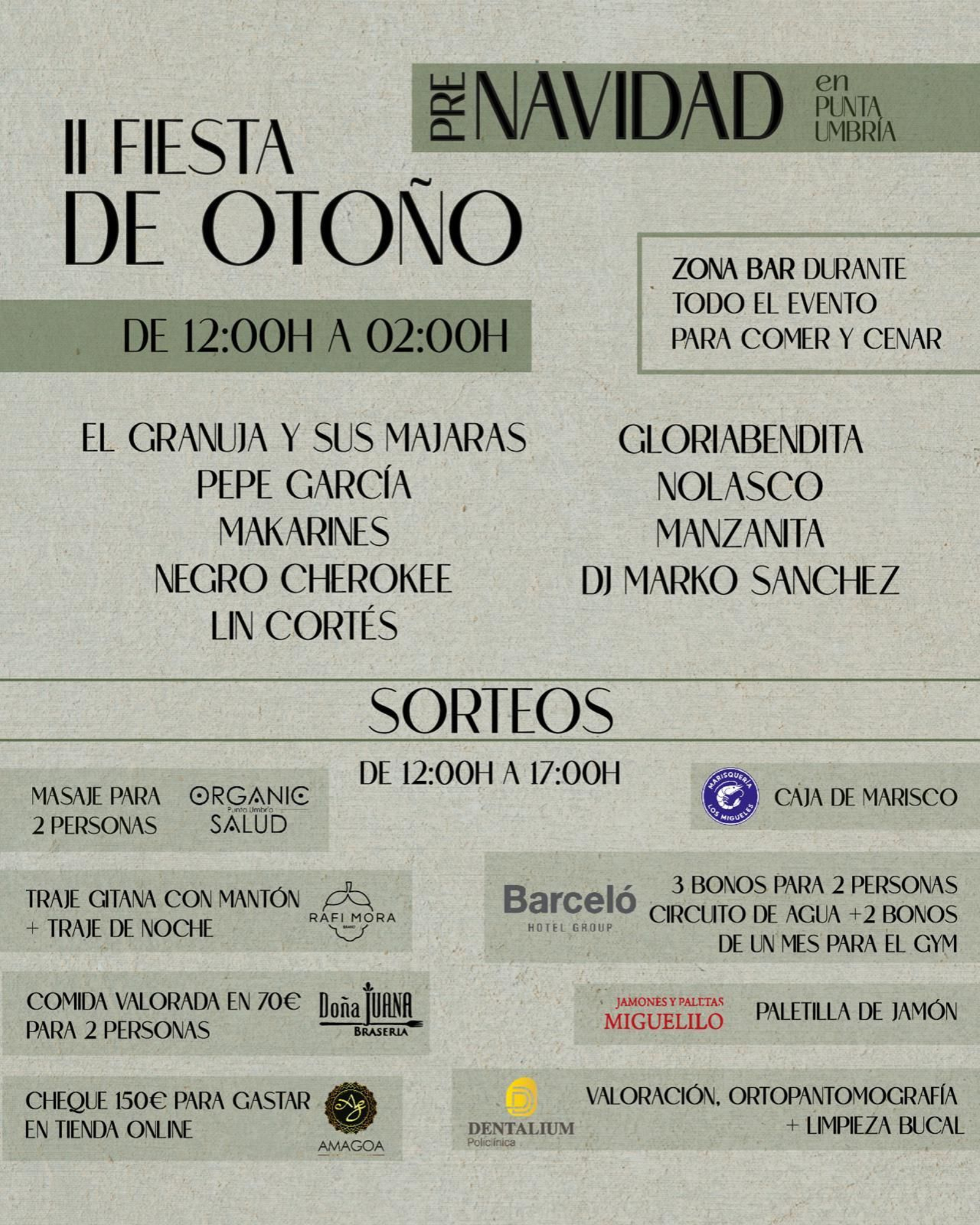 Los sorteos de la II Fiesta de Otoño de Punta Umbría