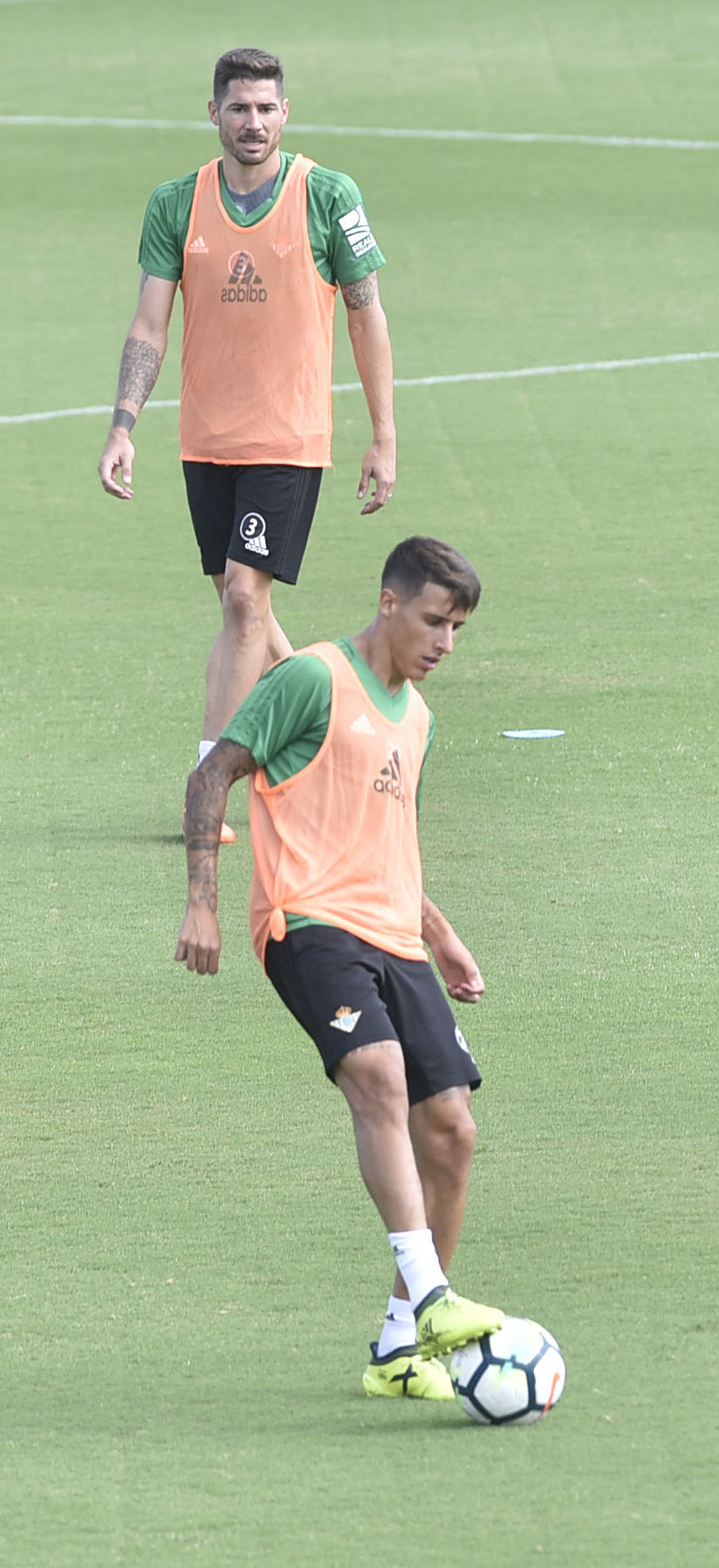 Javi García, durante el entrenamiento