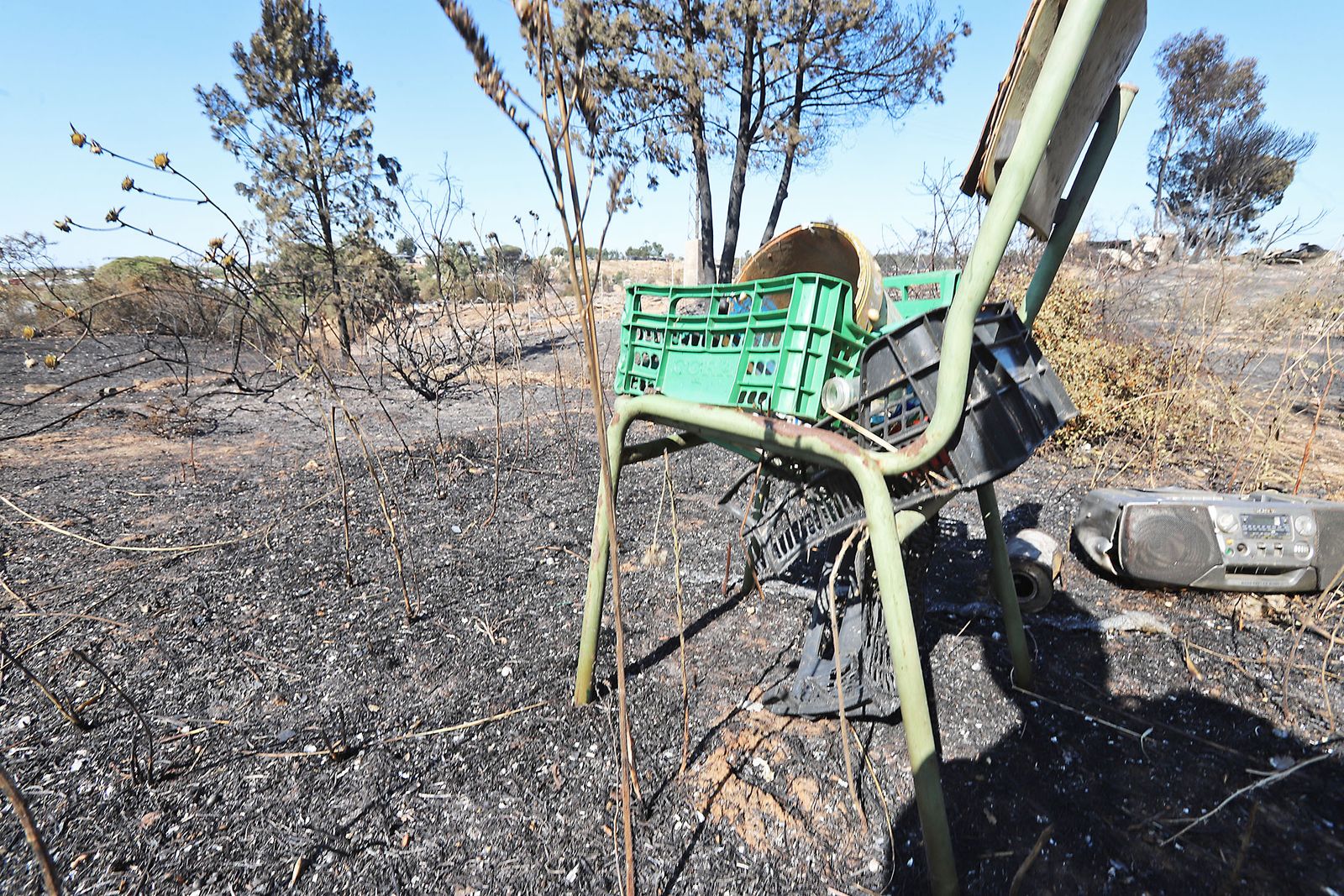 Así quedó el asentamiento de chabolas en Palos de la Frontera tras el incendio