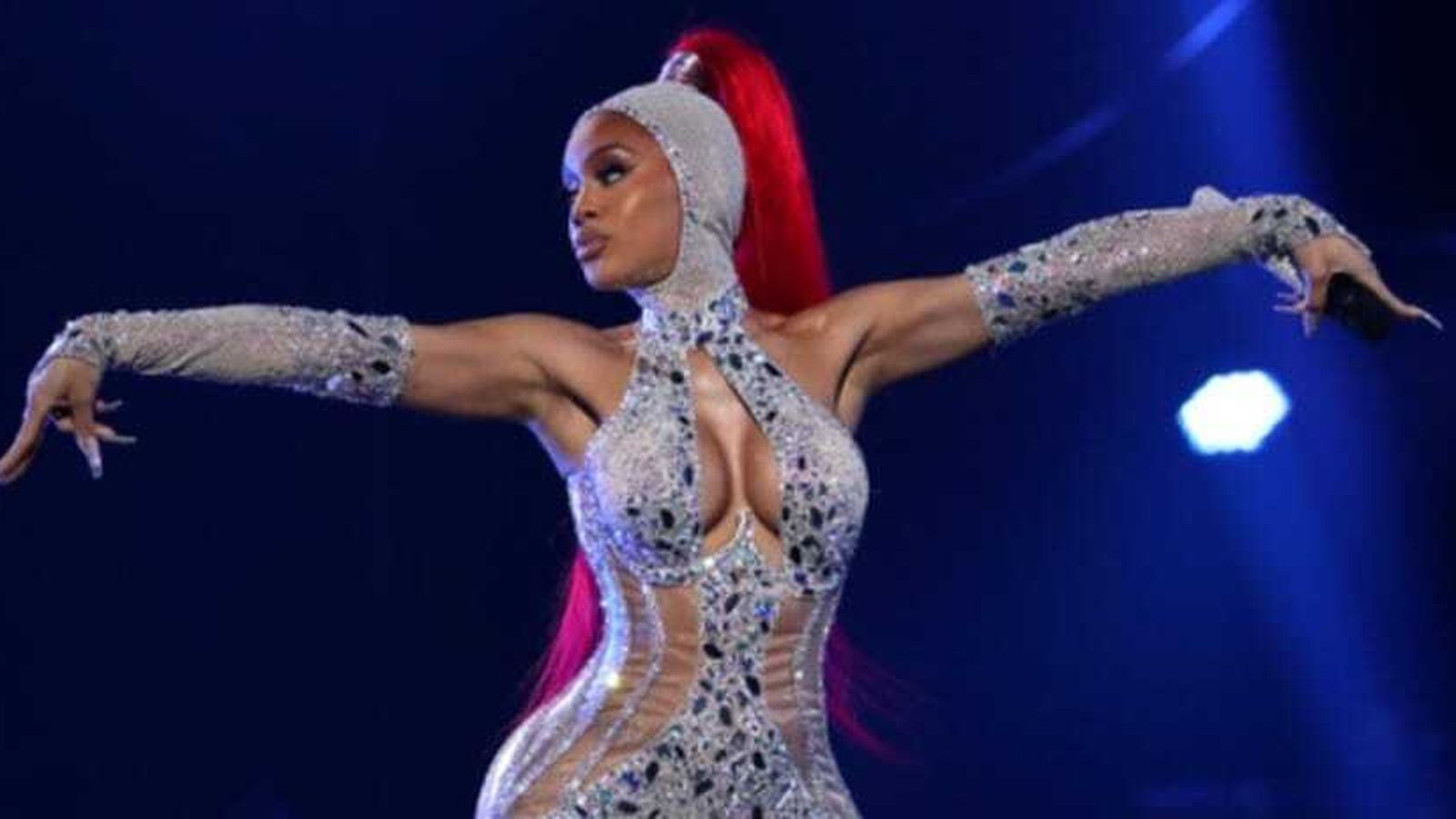 La rapera Saweetie, en su actuación.