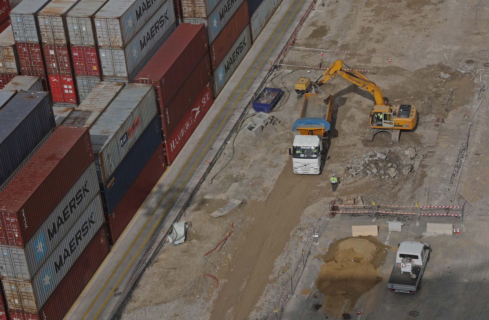 Fotos del proyecto de asfaltado de APM Terminals Algeciras.