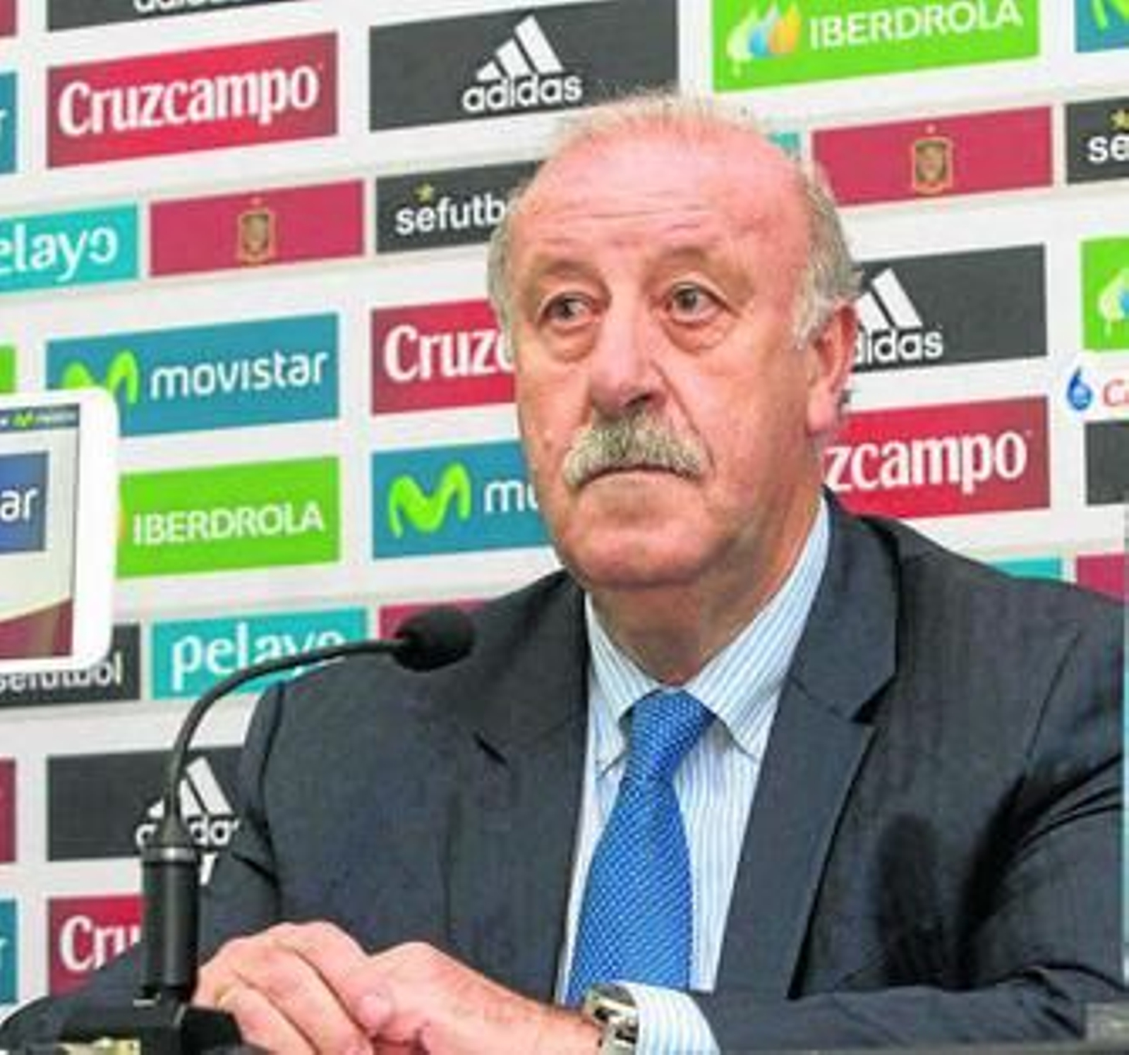 Del Bosque, en una rueda de prensa reciente.