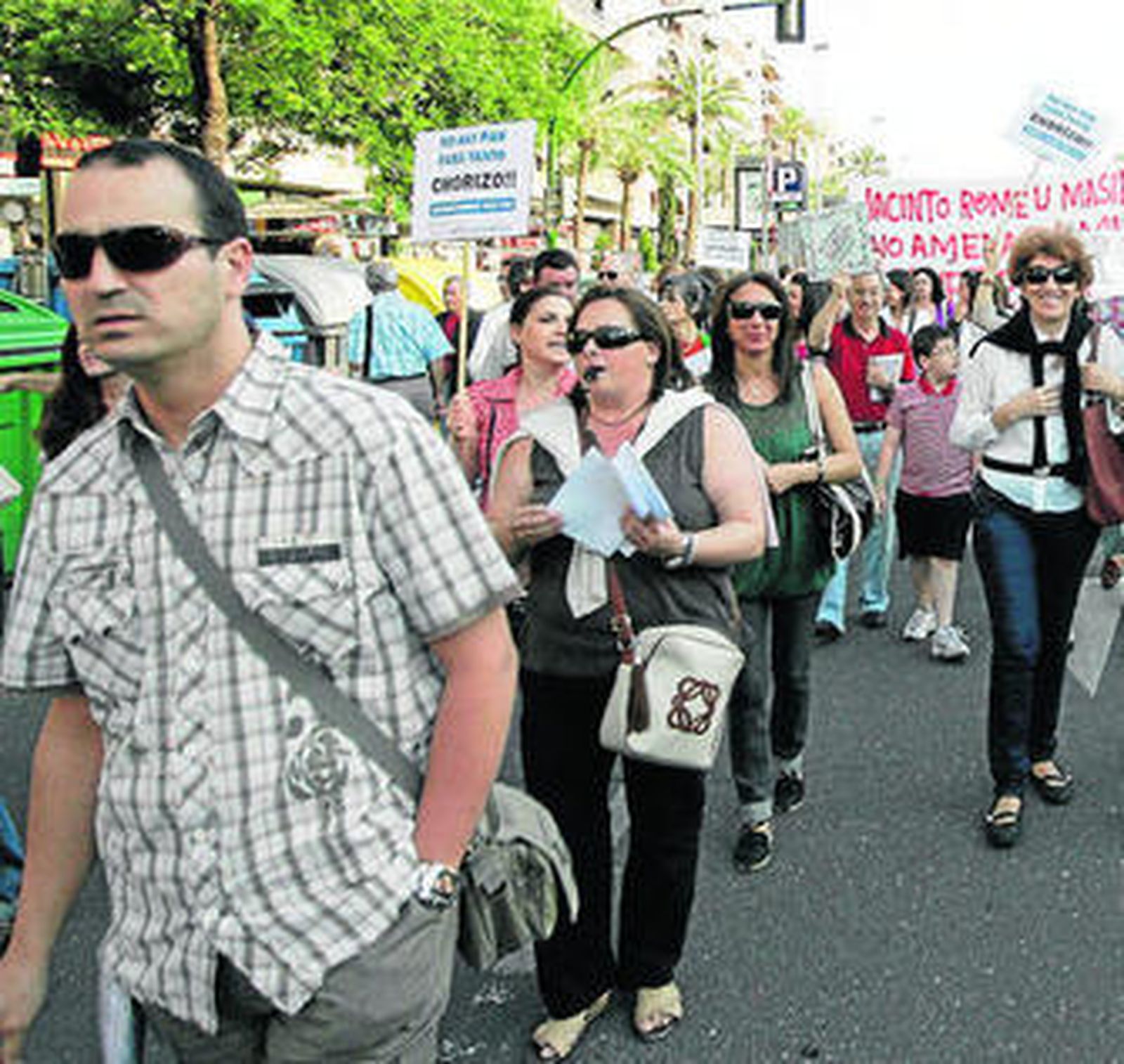 Manifestación de trabajadores de Pérez Giménez.