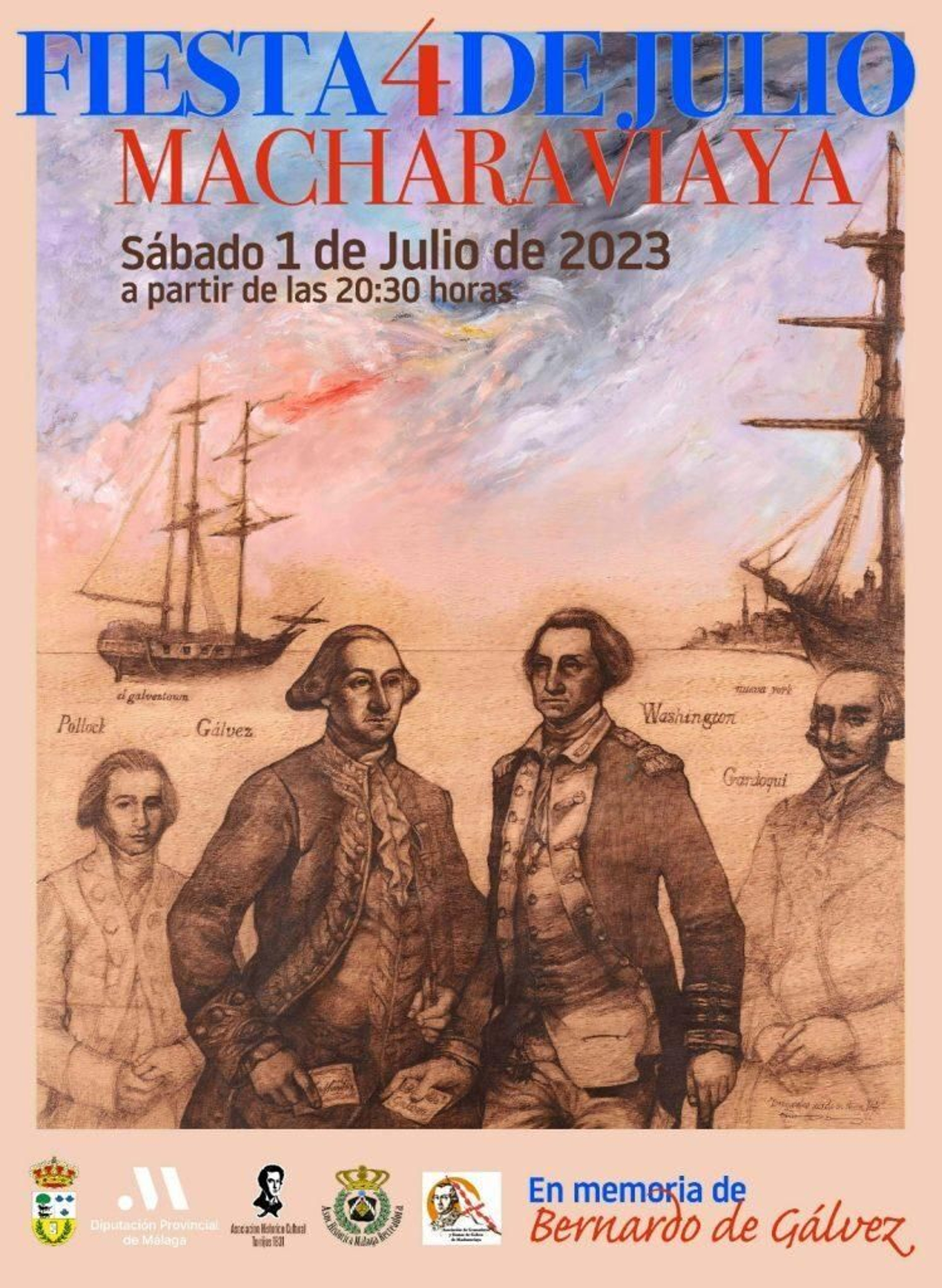 Cartel promocional de la Fiesta del 4 de julio en Macharaviaya.