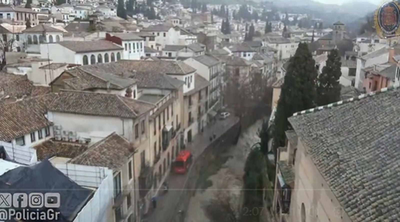 Imagen de los ríos con los dron de la Policía Local de Granada.
