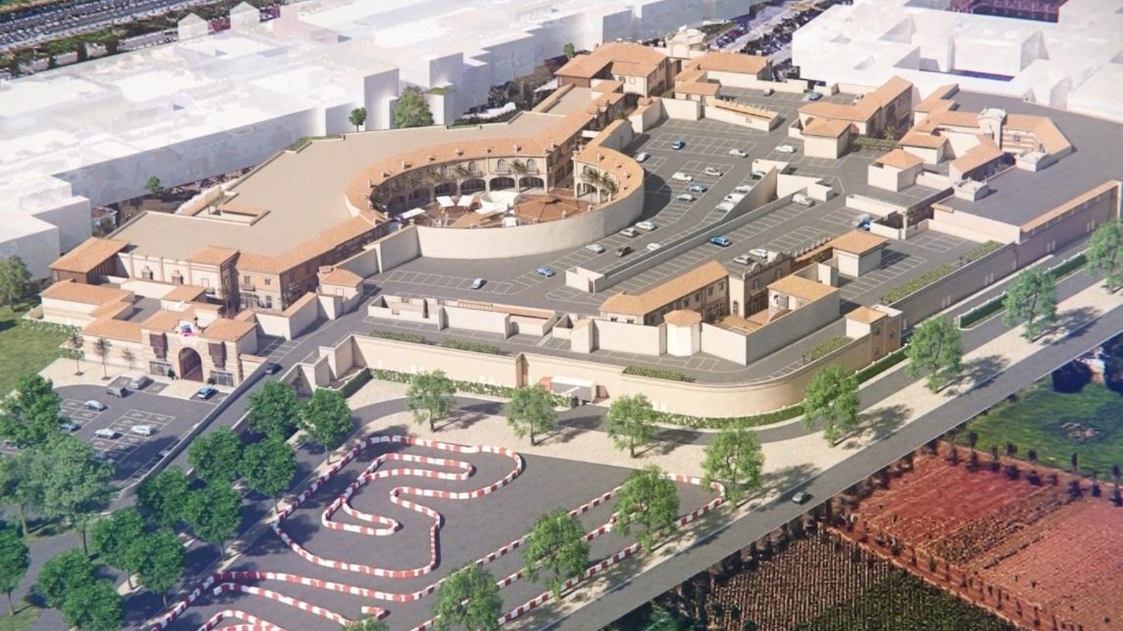 Diseño de la ampliación del centro comercial.