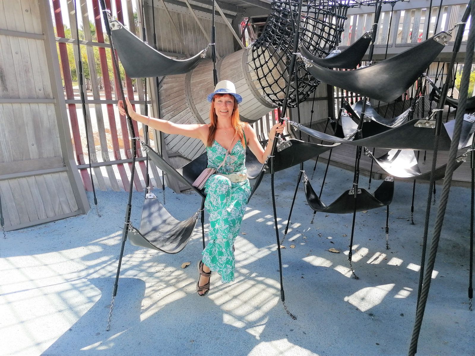 Silvia Luchetti, en el Parque de las Familias de Almería, cerca de donde vive su madre.