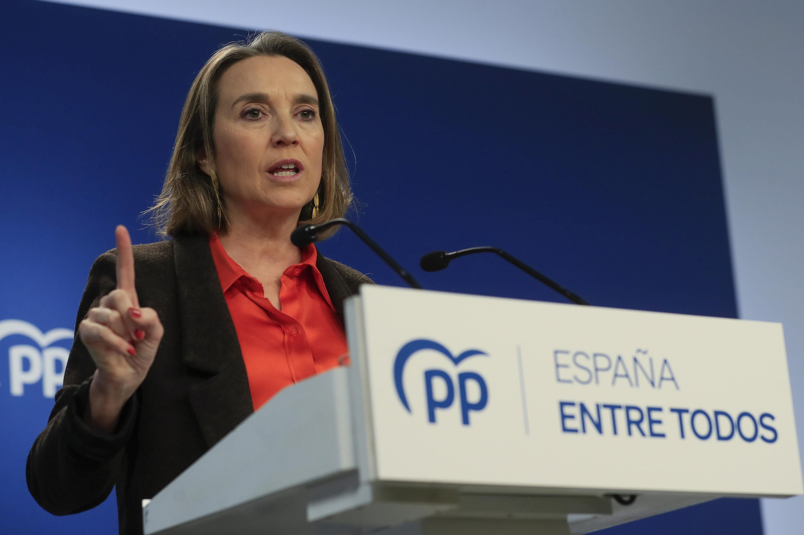 Cuca Gamarra, portavoz del PP en el Congreso, este miércoles en rueda de prensa Cuca Gamarra, portavoz del PP en el Congreso, este miércoles en rueda de prensa