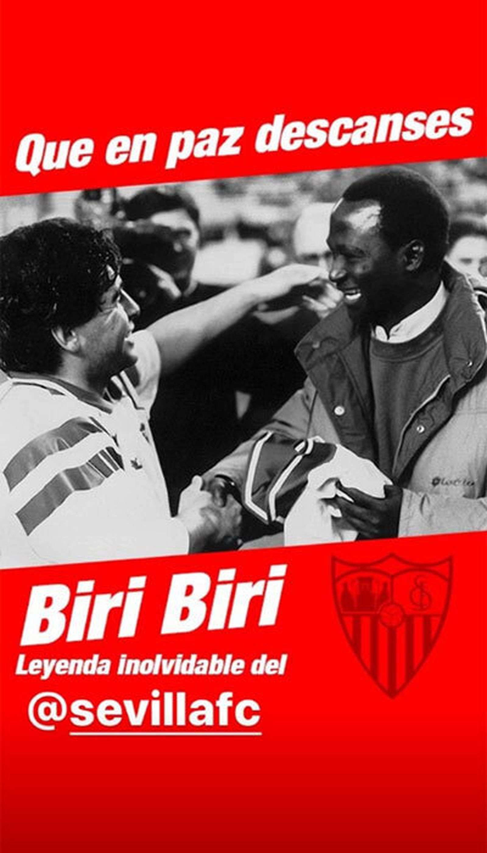 Mensaje en Instagram de Maradona.