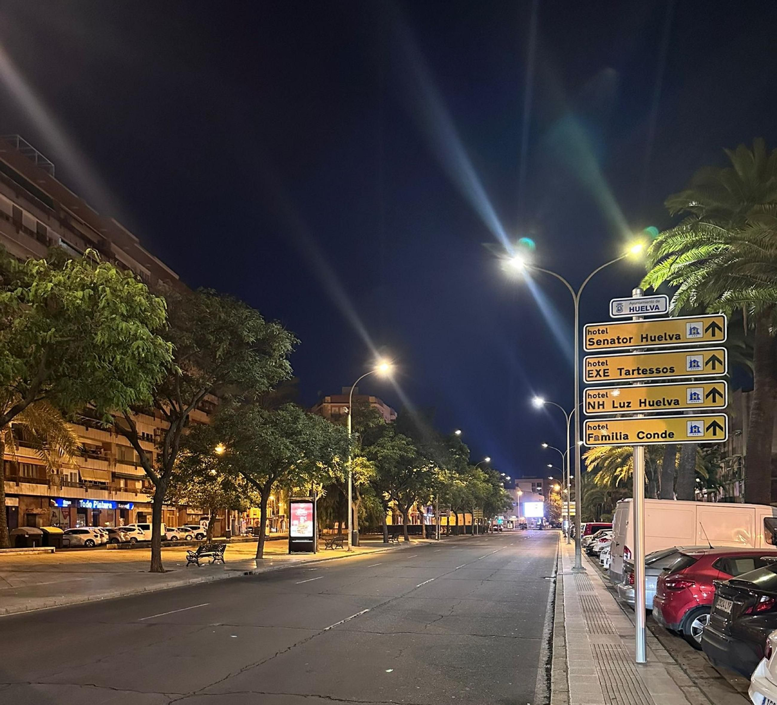 Nueva iluminación en la zona de El Molino de la Vega en Huelva.