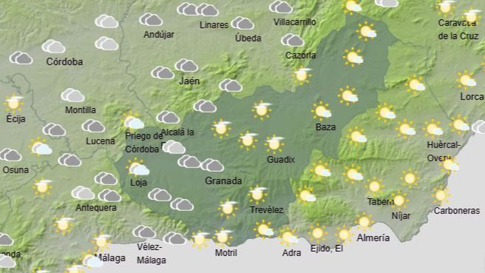 El Tiempo en Granada el 15 de enero de 2025