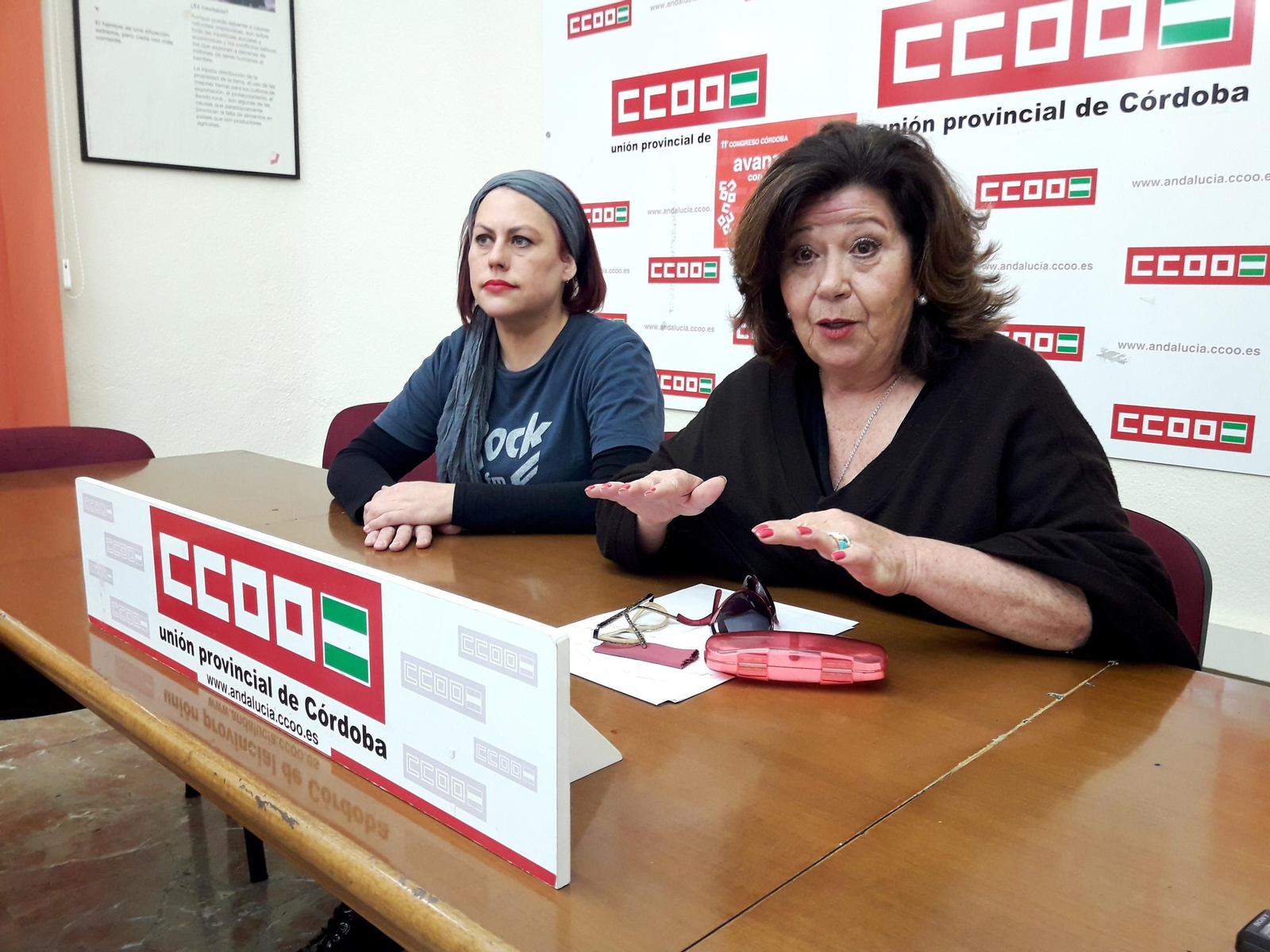 Rueda de prensa de CCOO para informar sobre el servicio de ayuda a domicilio.
