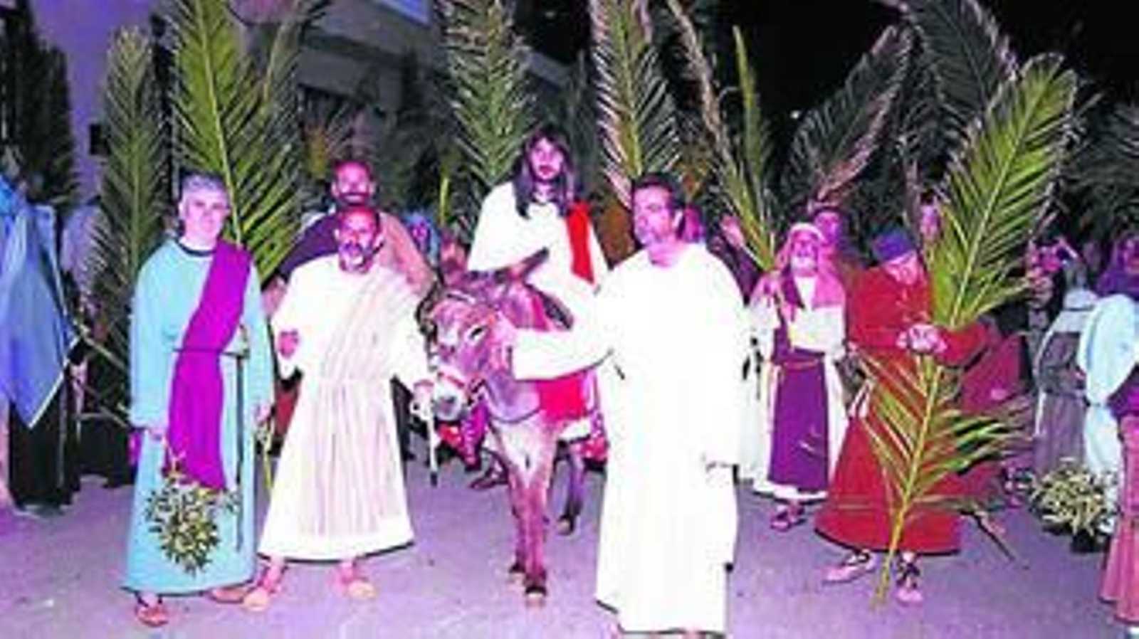 Escenificación de la entrada de Jesús en Jerusalén.