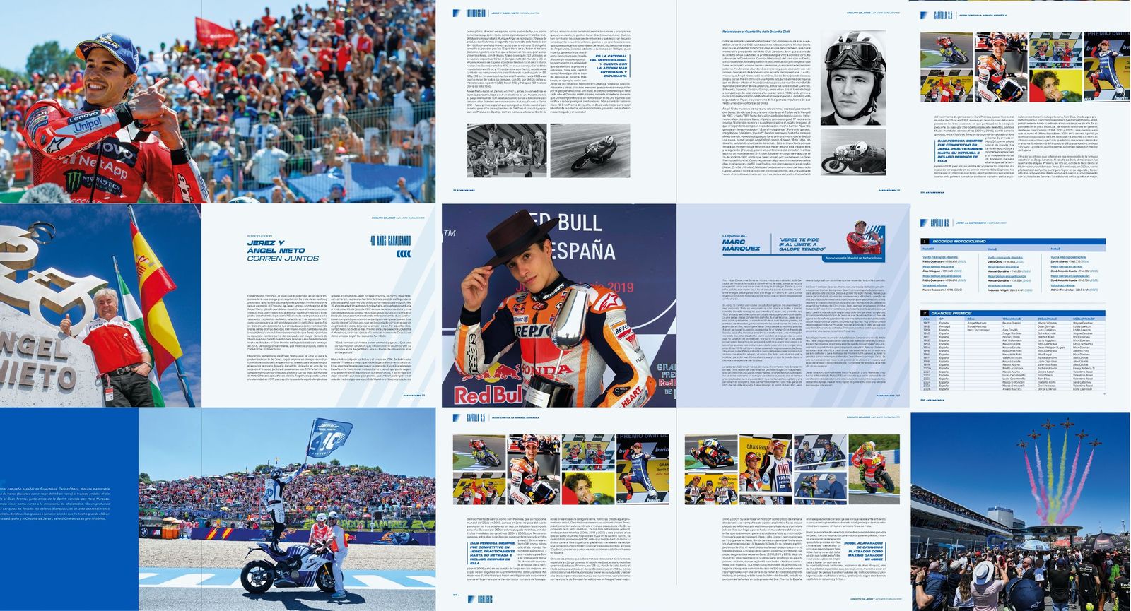 Detalle de páginas del libro '40 Aniversario Circuito de Jerez'.