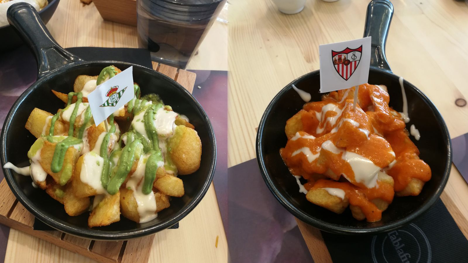 Las ‘papas’ bravas del Betis y del Sevilla de Tablafina.