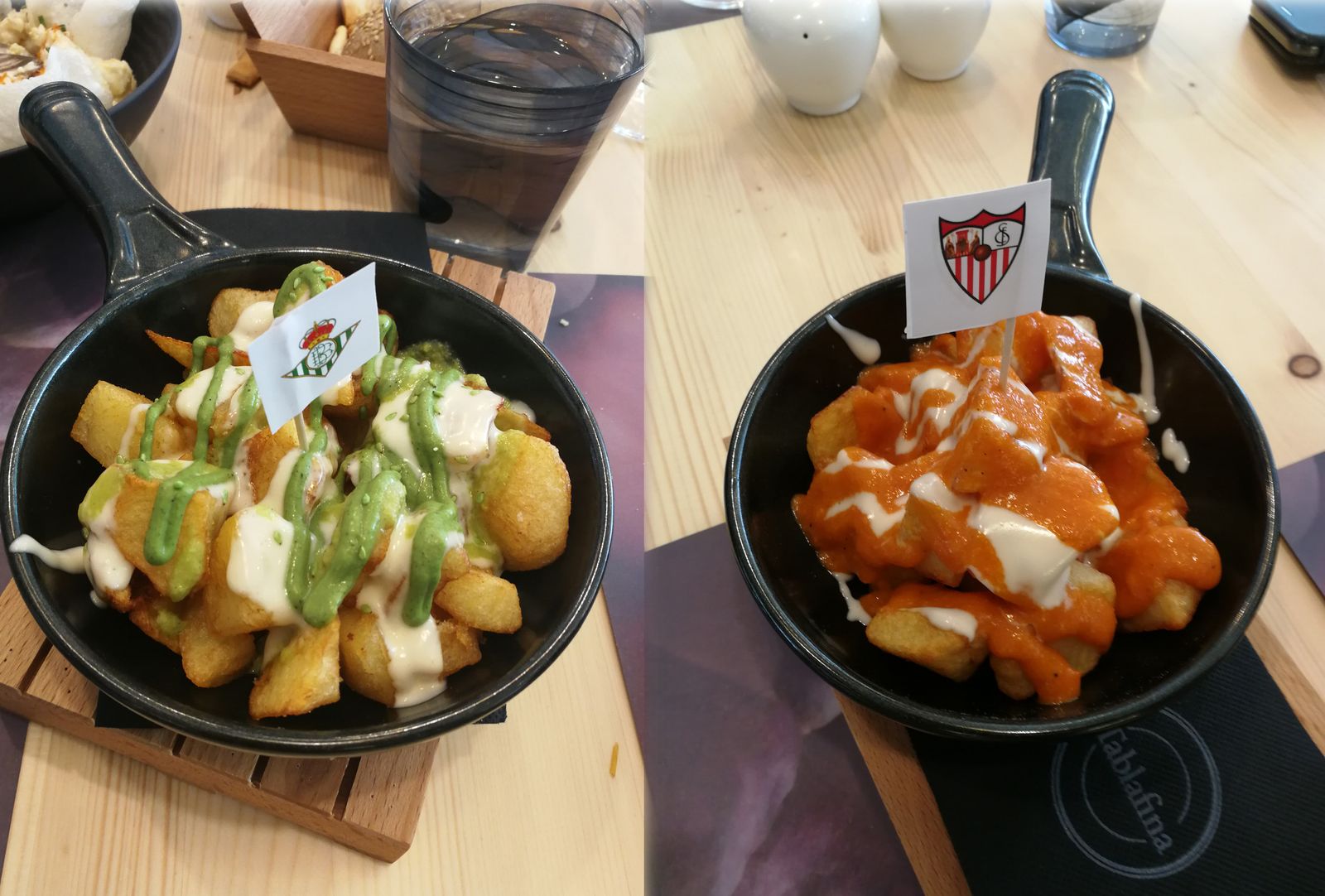 Las ‘papas’ bravas del Betis y del Sevilla de Tablafina.
