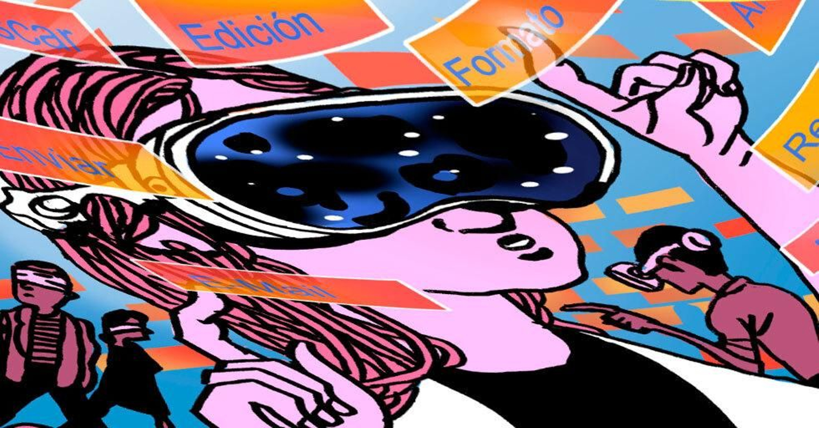 Una usuaria utiliza las gafas Vision Pro de Apple