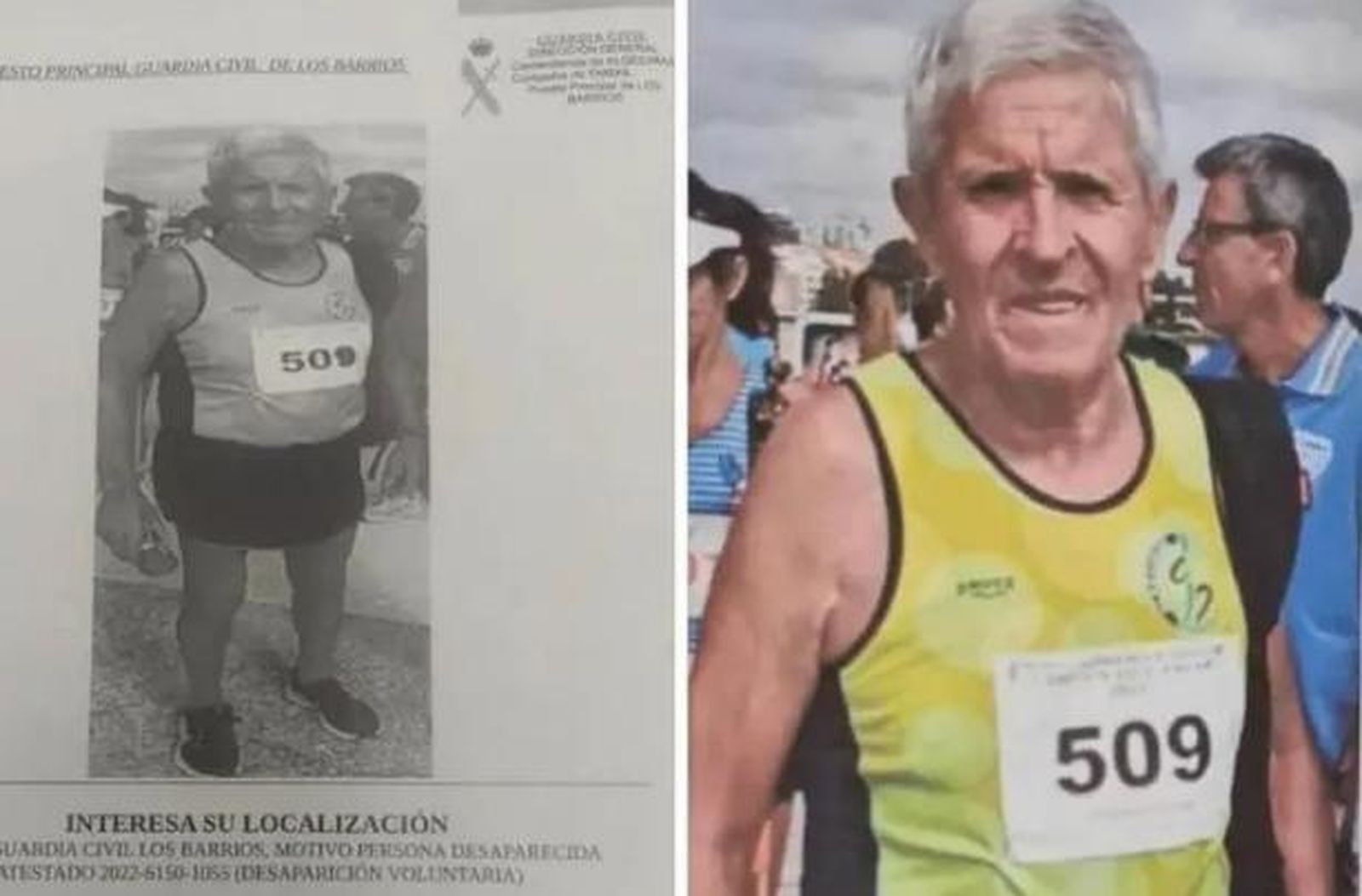 Cartel de la Guardia Civil con la imagen del desaparecido.