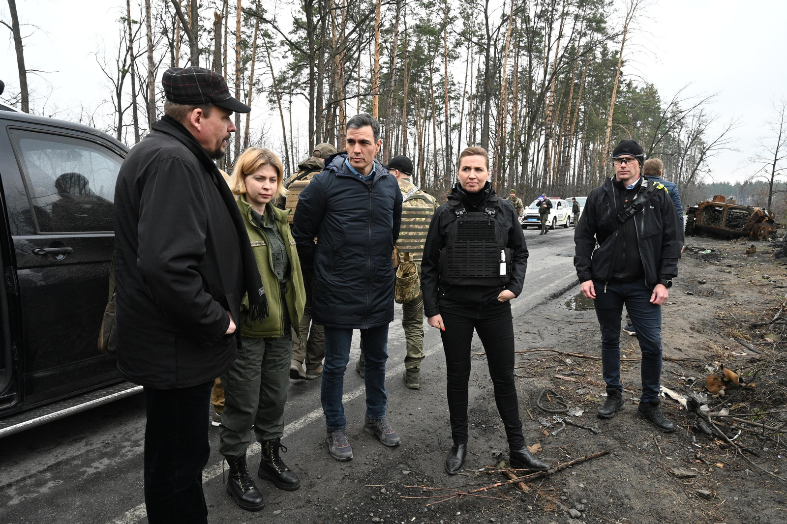 Visita de Pedro Sánchez a Borodyanka, en Ucrania