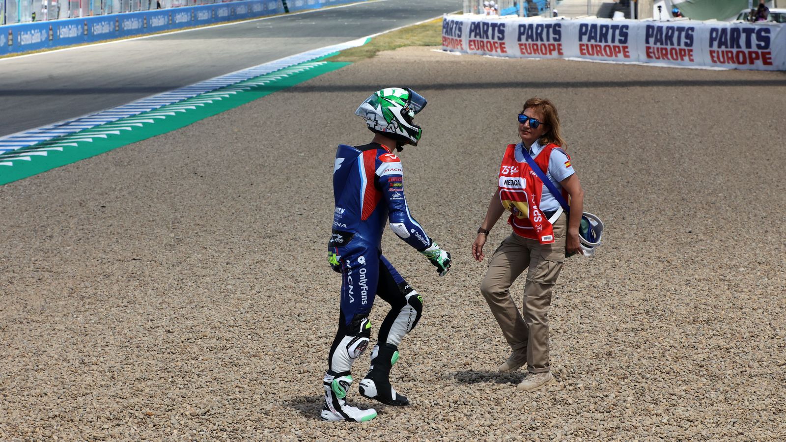 Imágenes de las caídas en las carreras del GP España en Jerez