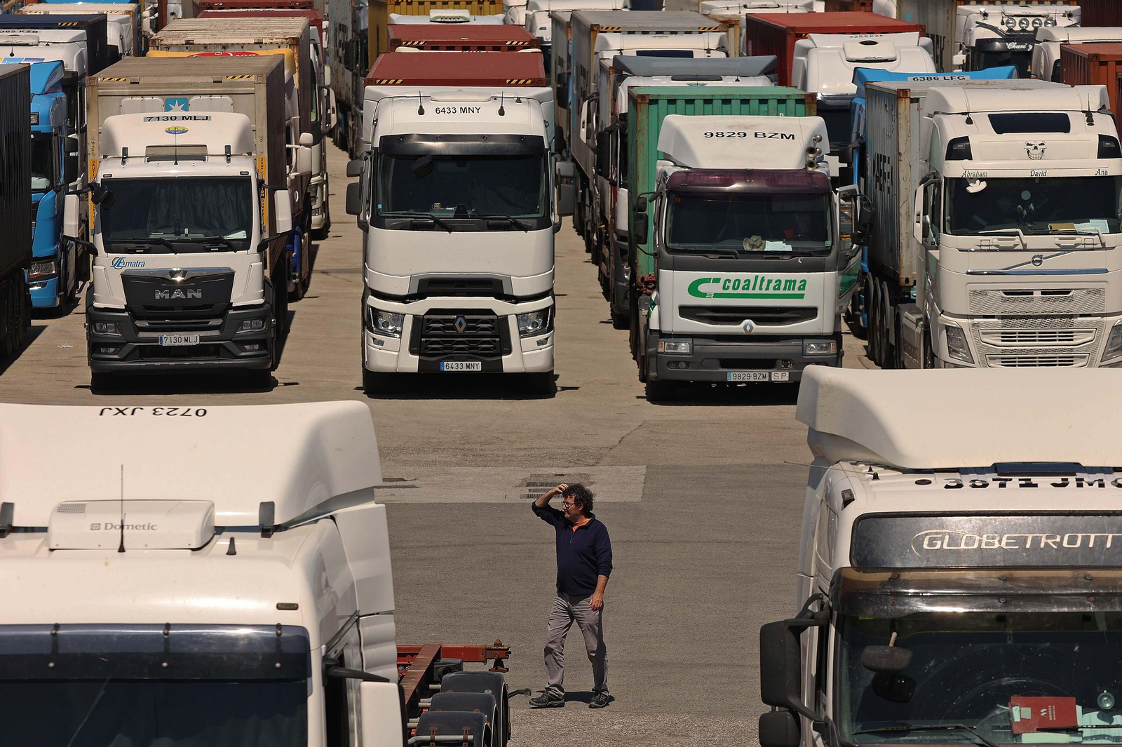 Imágenes de la protesta de la estiba por el sistema ETS en el puerto de Algeciras