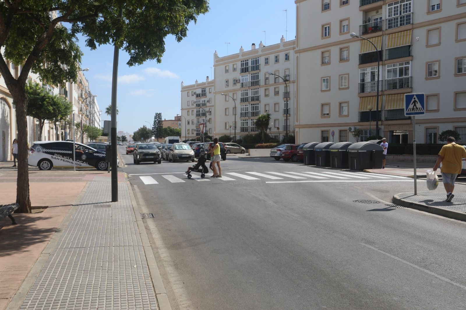Uno de los pasos de peatones existente en el recorrido entre los dos centros de Upace.