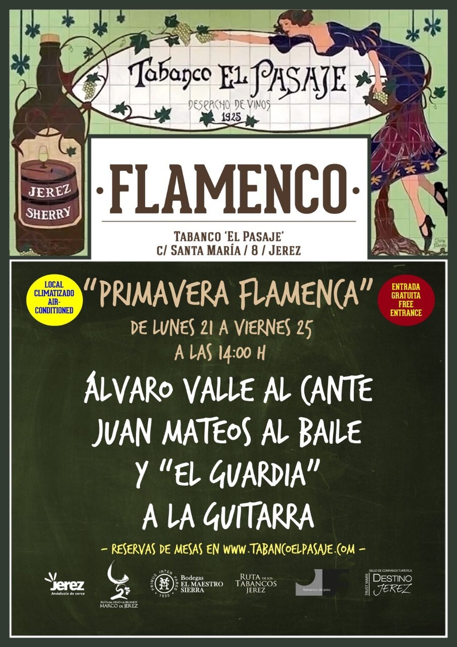 El Tabanco El Pasaje ofrece espectáculos flamenco toda la semana