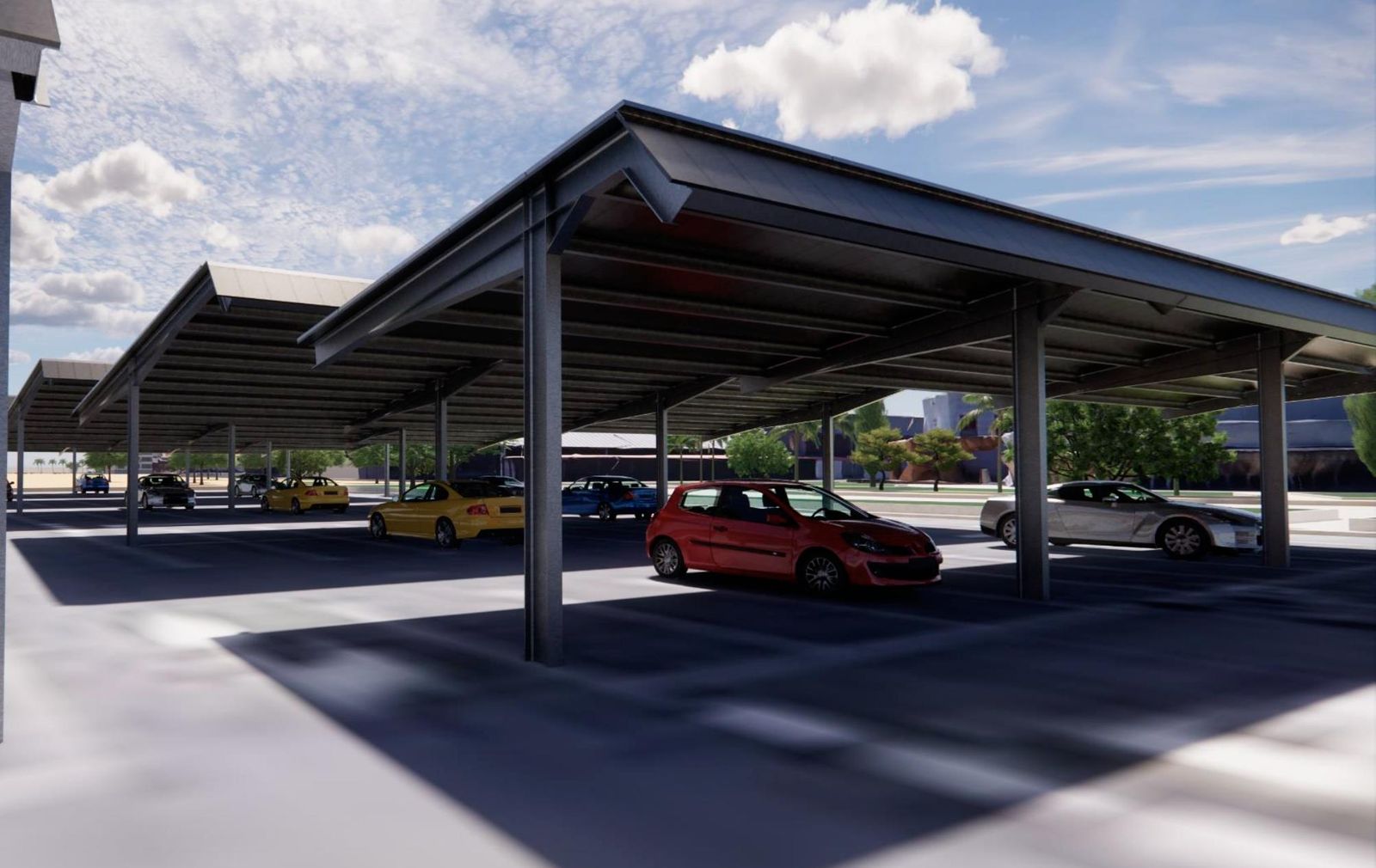 Así quedará el Campus del Carmen de la Universidad de Huelva tras la instalación de las placas solares