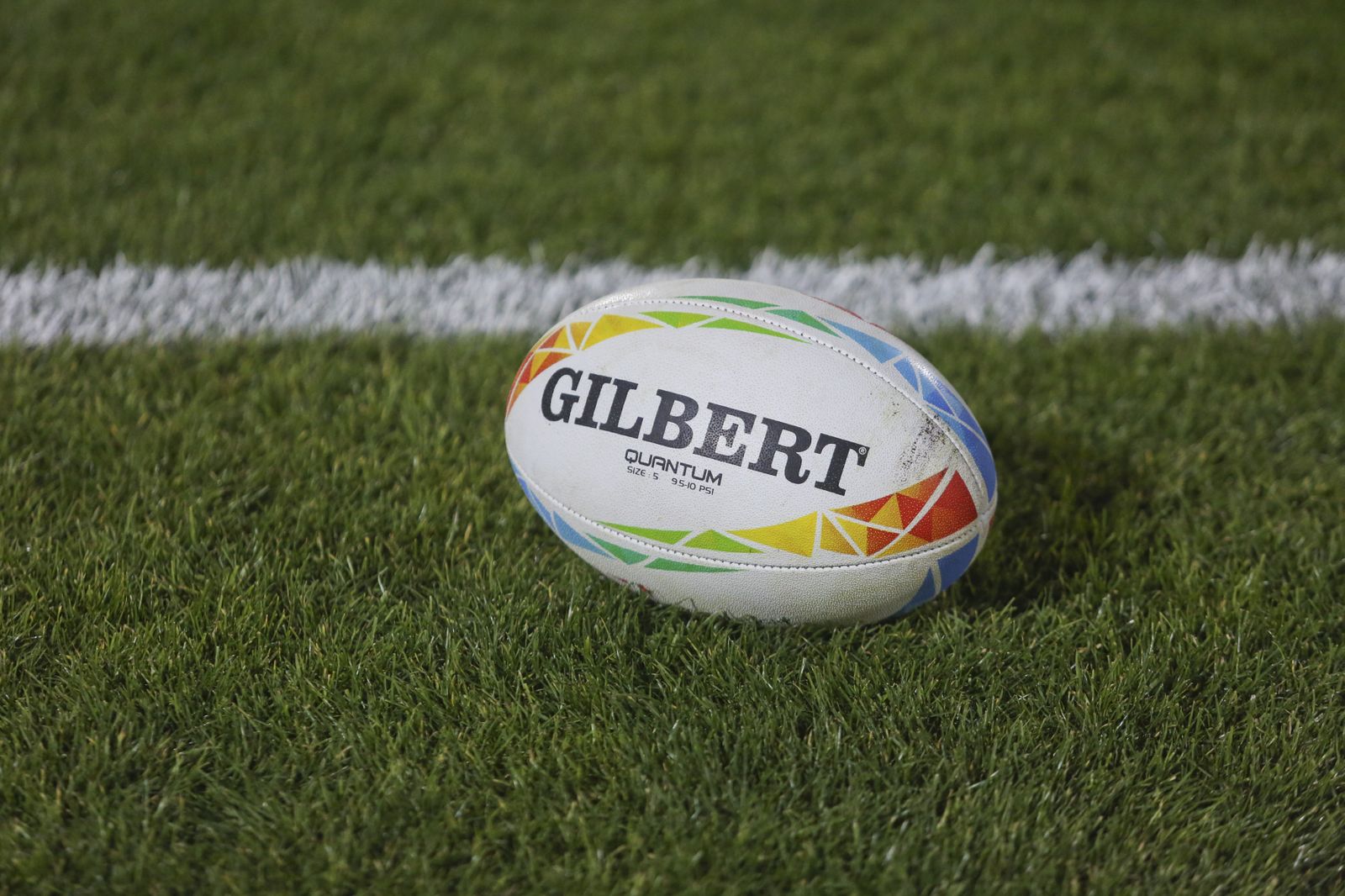 Balón de rugby en las pasadas World Rugby Sevens Series de Málaga.
