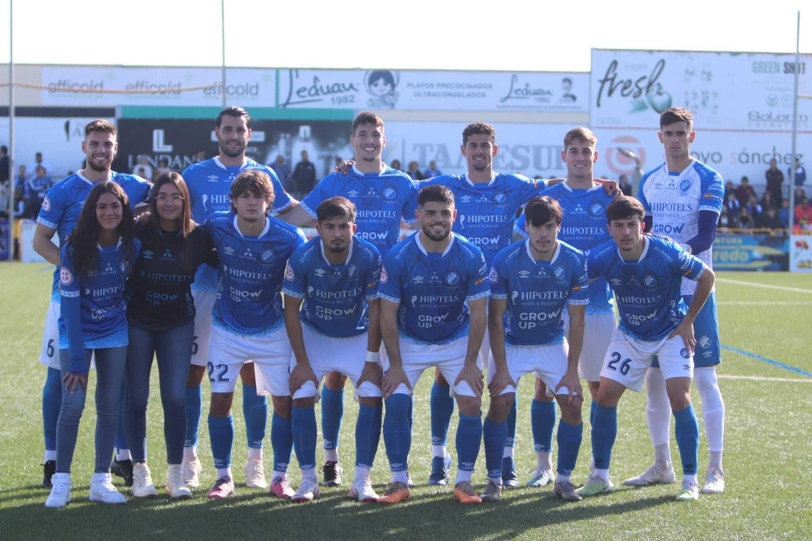 Once inicial del Xerez DFC en el Polinario frente al Salerm Puente Genil.
