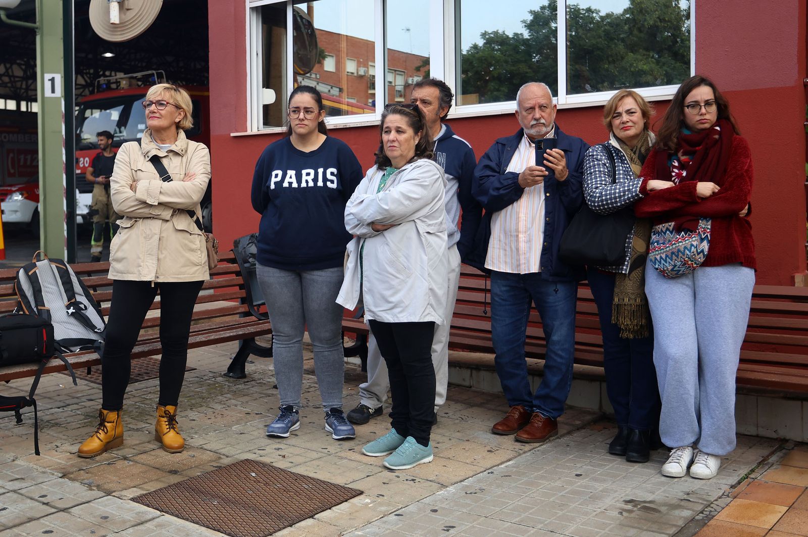 Imágenes de la partida de los bomberos de BUSF Huelva hacia Valencia