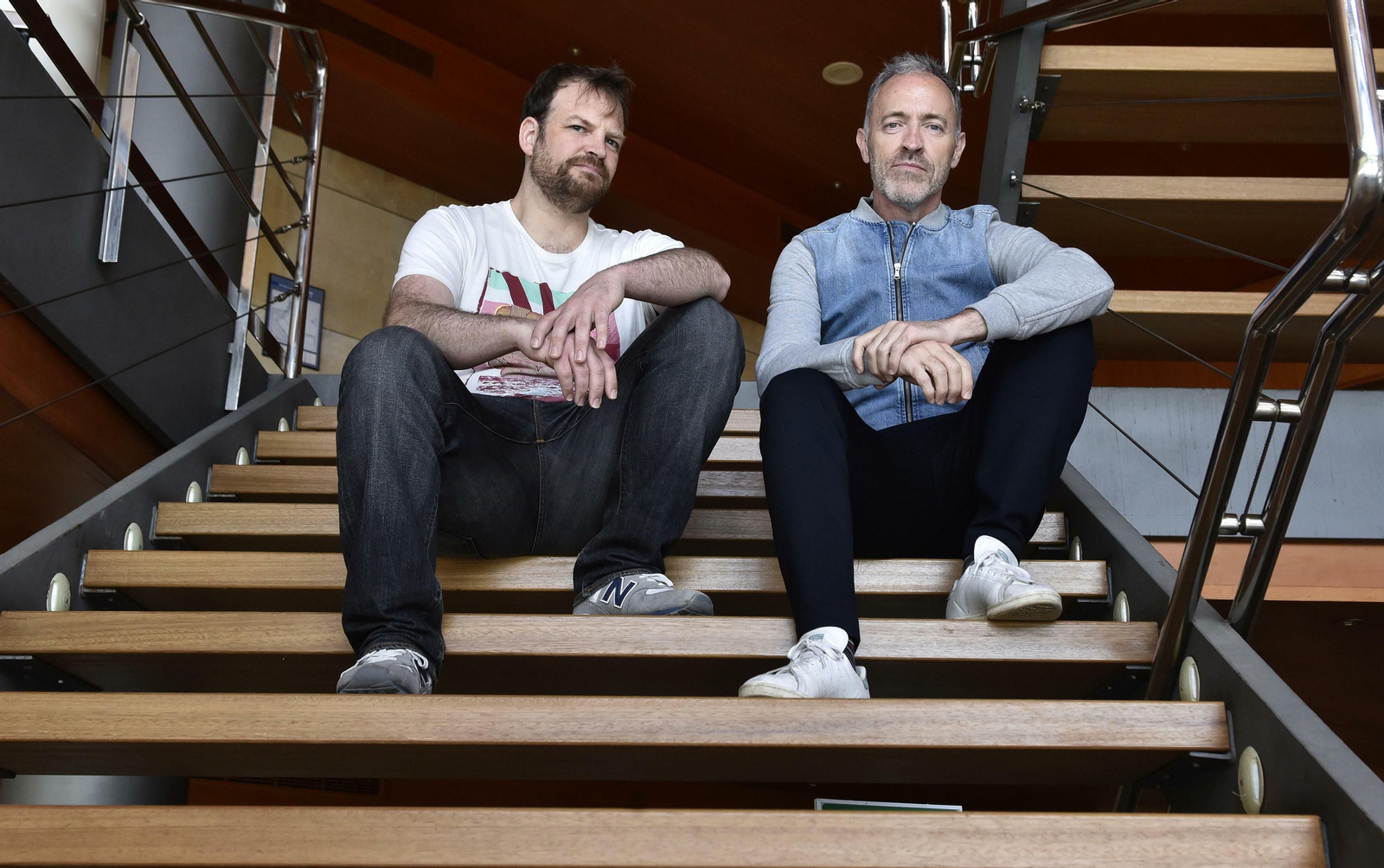 El actor Fran Cantos y el director Miguel del Arco, en el Central.