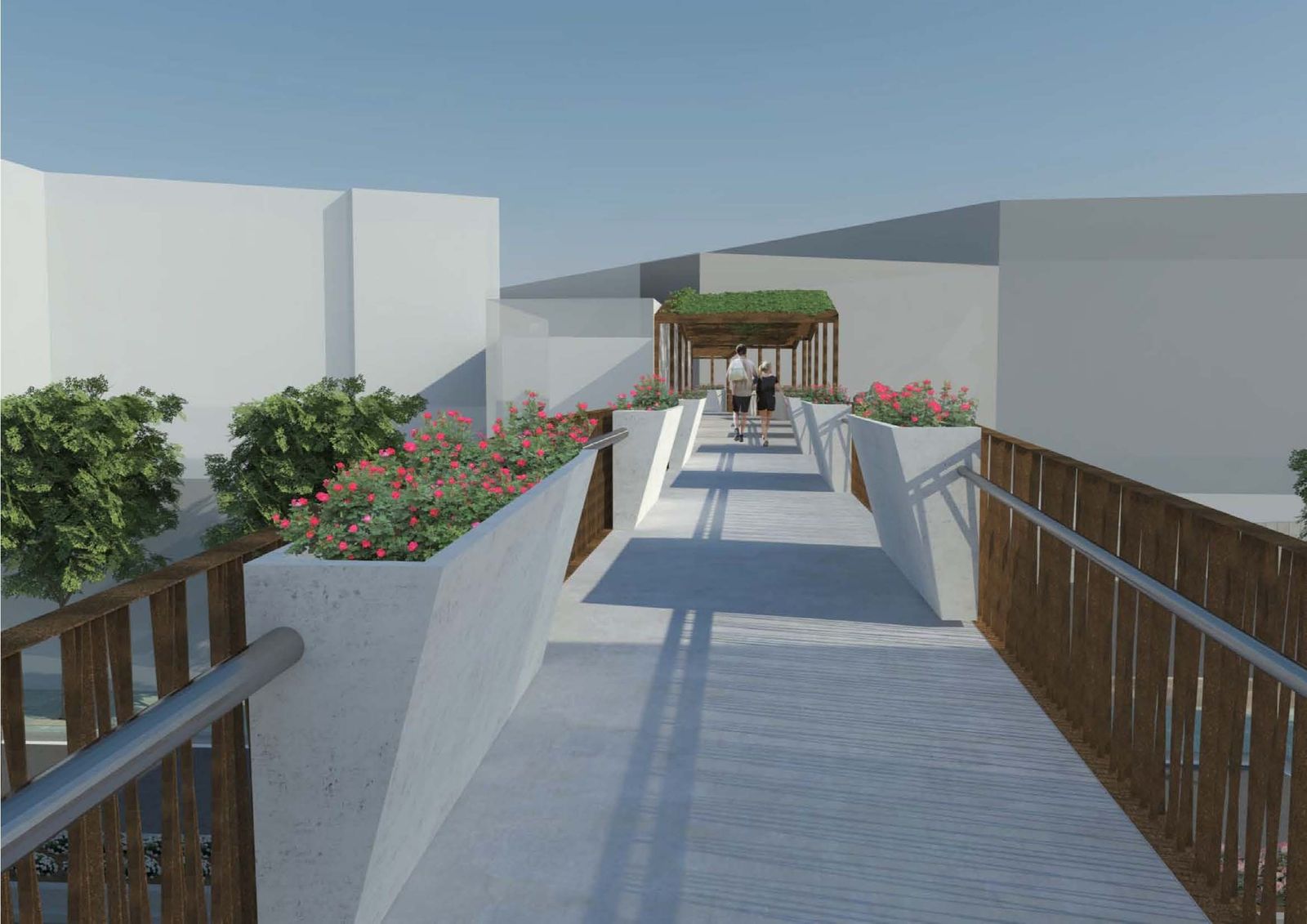 Diseño de la pasarela de Pescadería, ideado por los técnicos municipales.