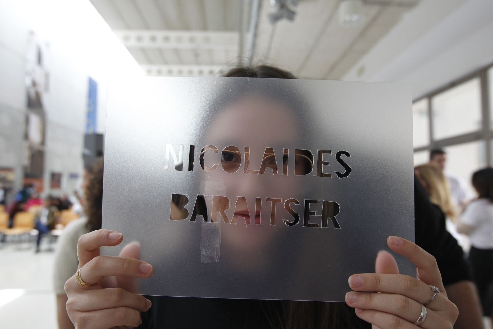 Una participante en el acto celebrado en la Universidad de Almería.