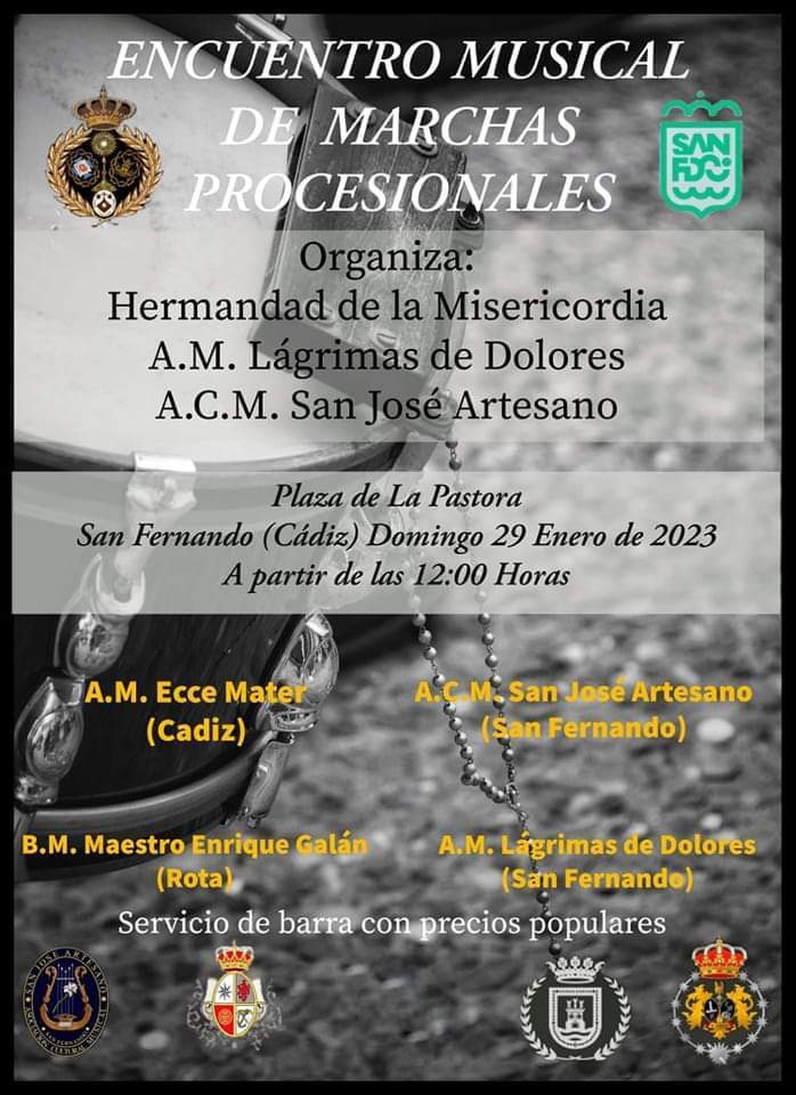 Certamen de bandas de Misericordia en San Fernando.