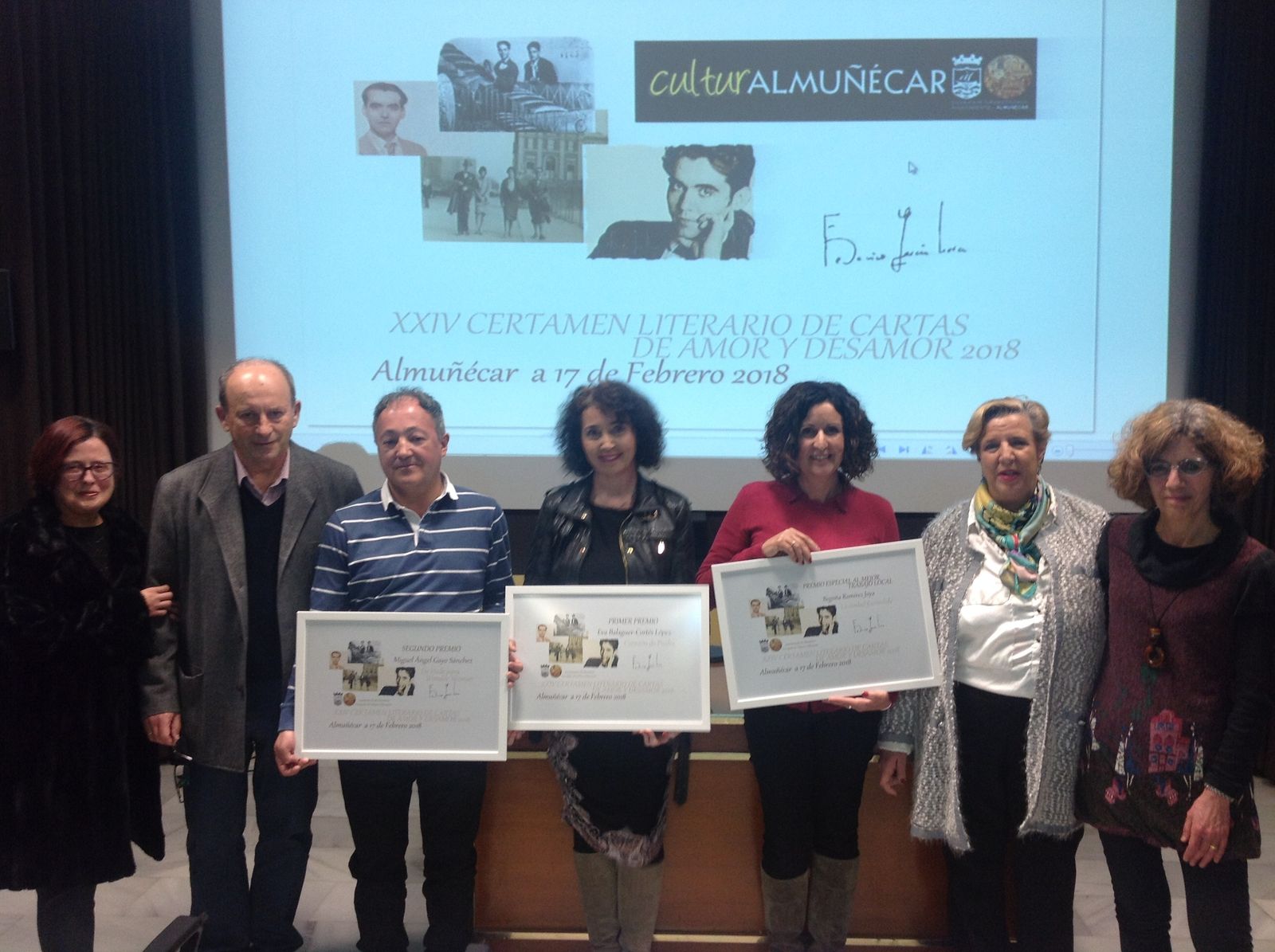 Acto de entrega de los premios del Certamen de Cartas de Amor y Desamor de Almuñécar.