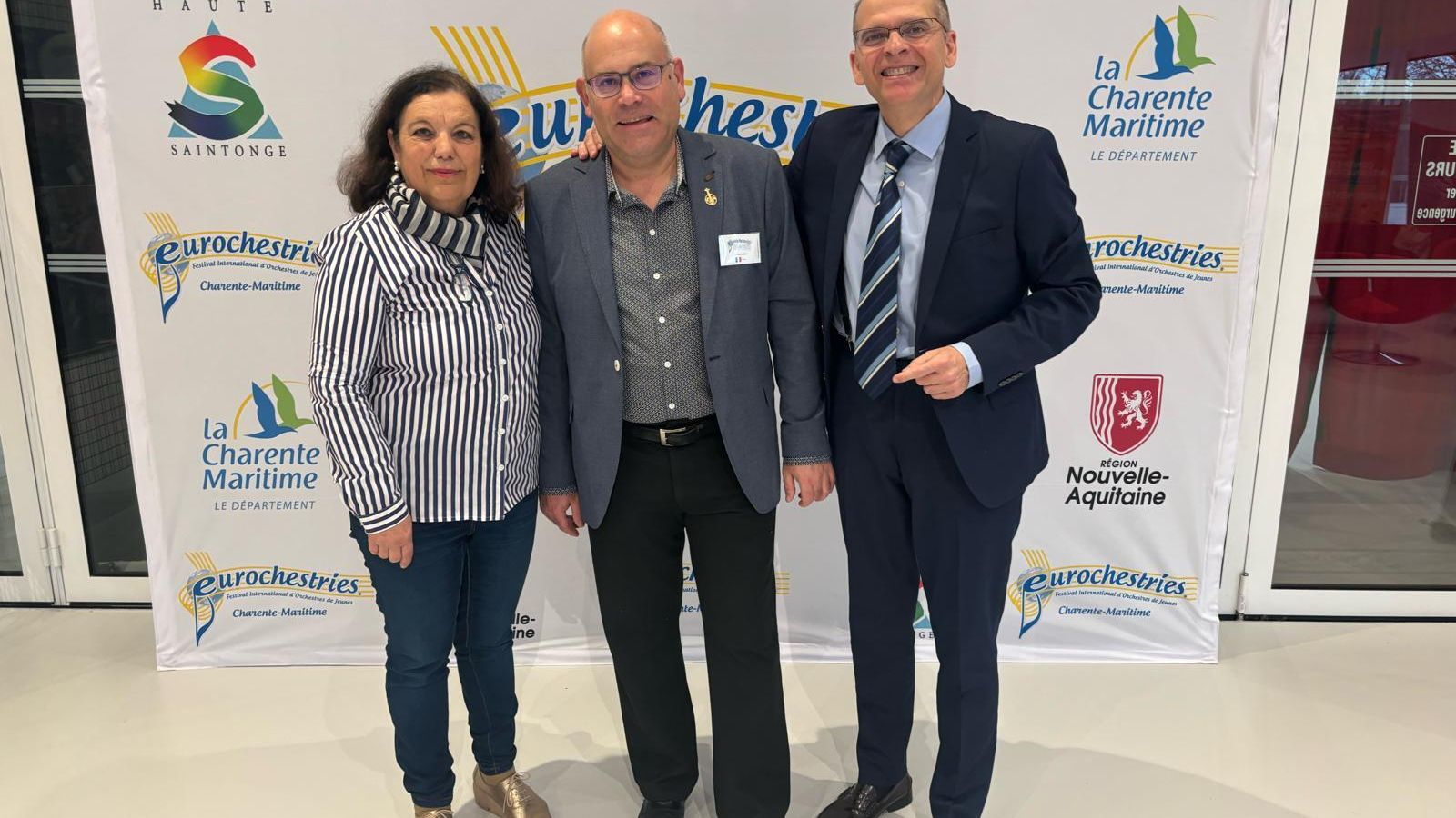 Magdalena Garrido, junto a  Cristof Sicot y Ángel Luis Pérez.