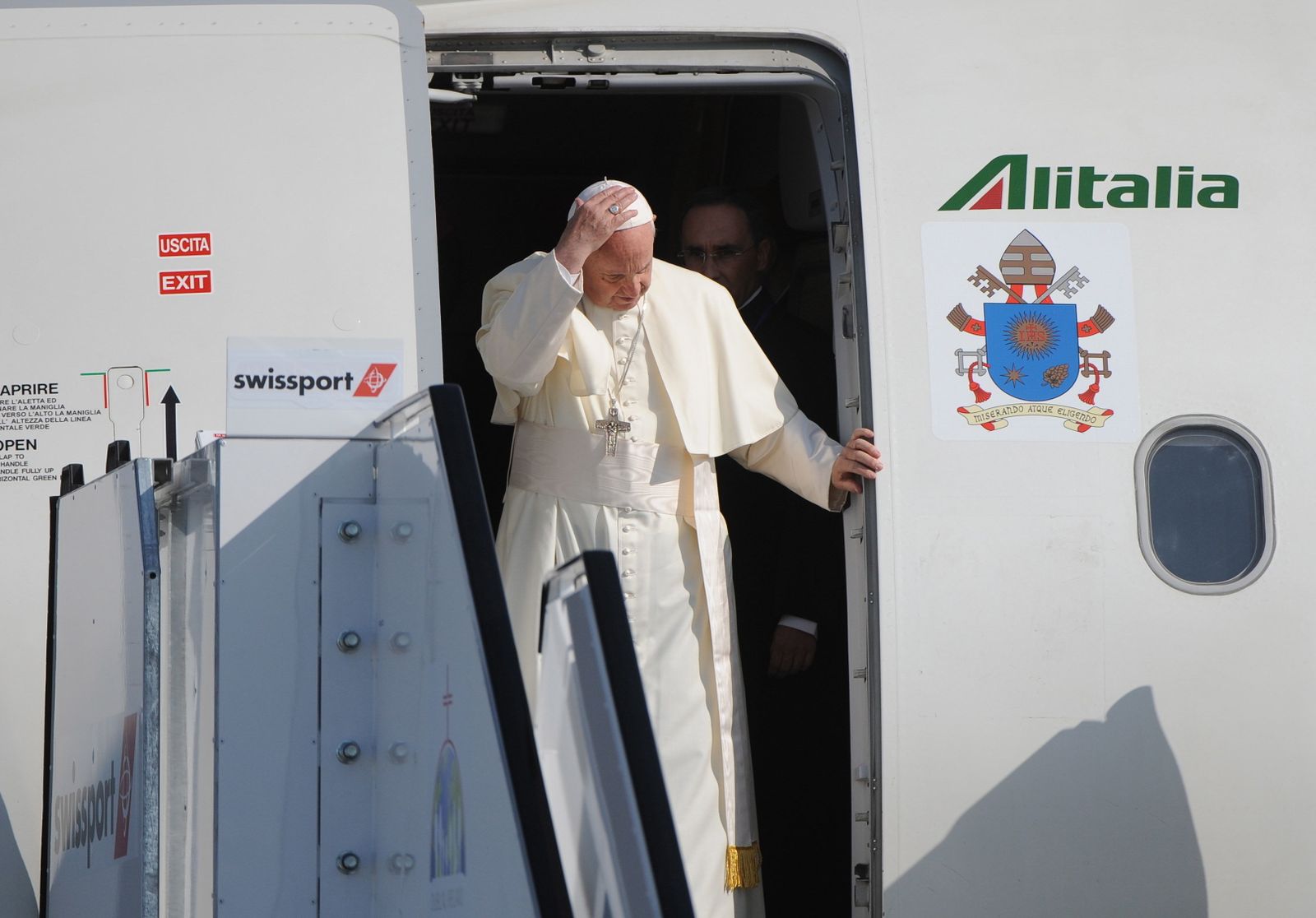 El Papa Francisco, a su llegada a Dublín.