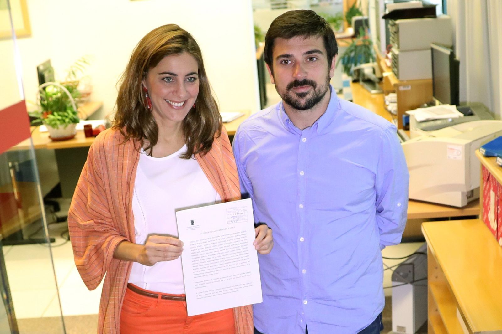 La diputada de Podemos Lorena Ruiz Huerta y el senador Ramón Espinar