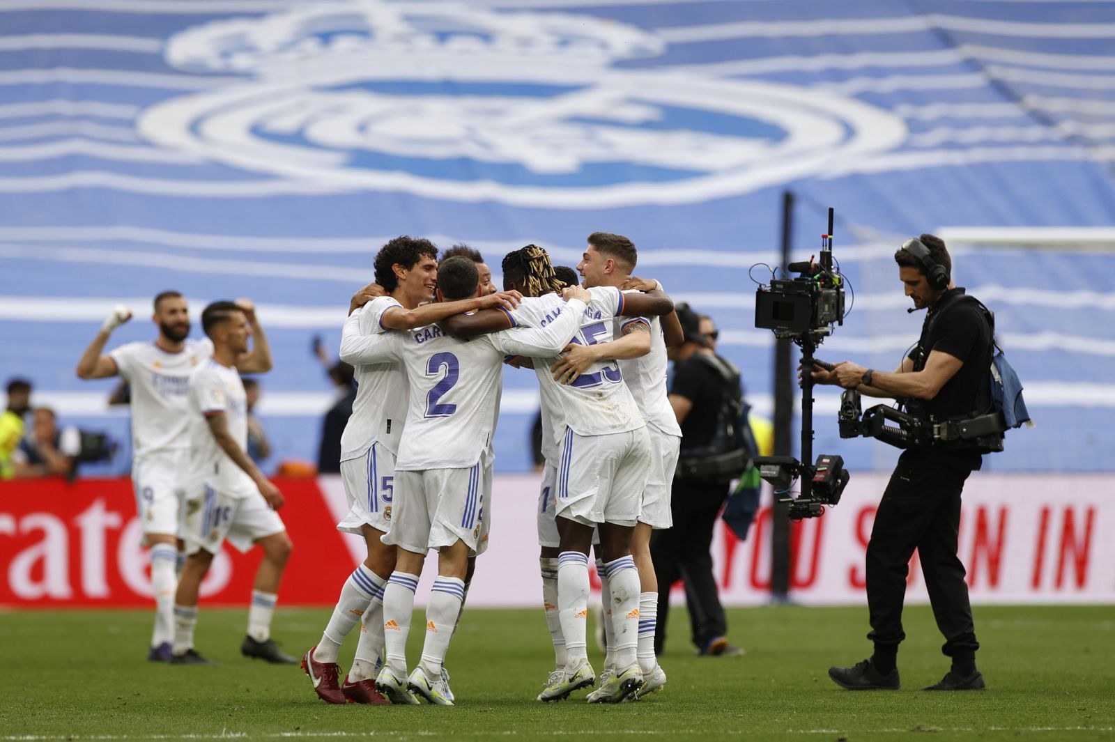 Victoria del Real Madrid y celebración del título de Liga