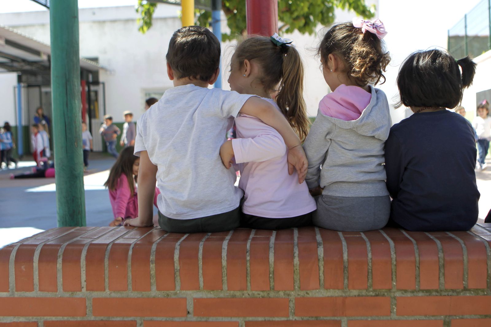 Unos alumnos del colegio San Bernardo, en una imagen de archivo.