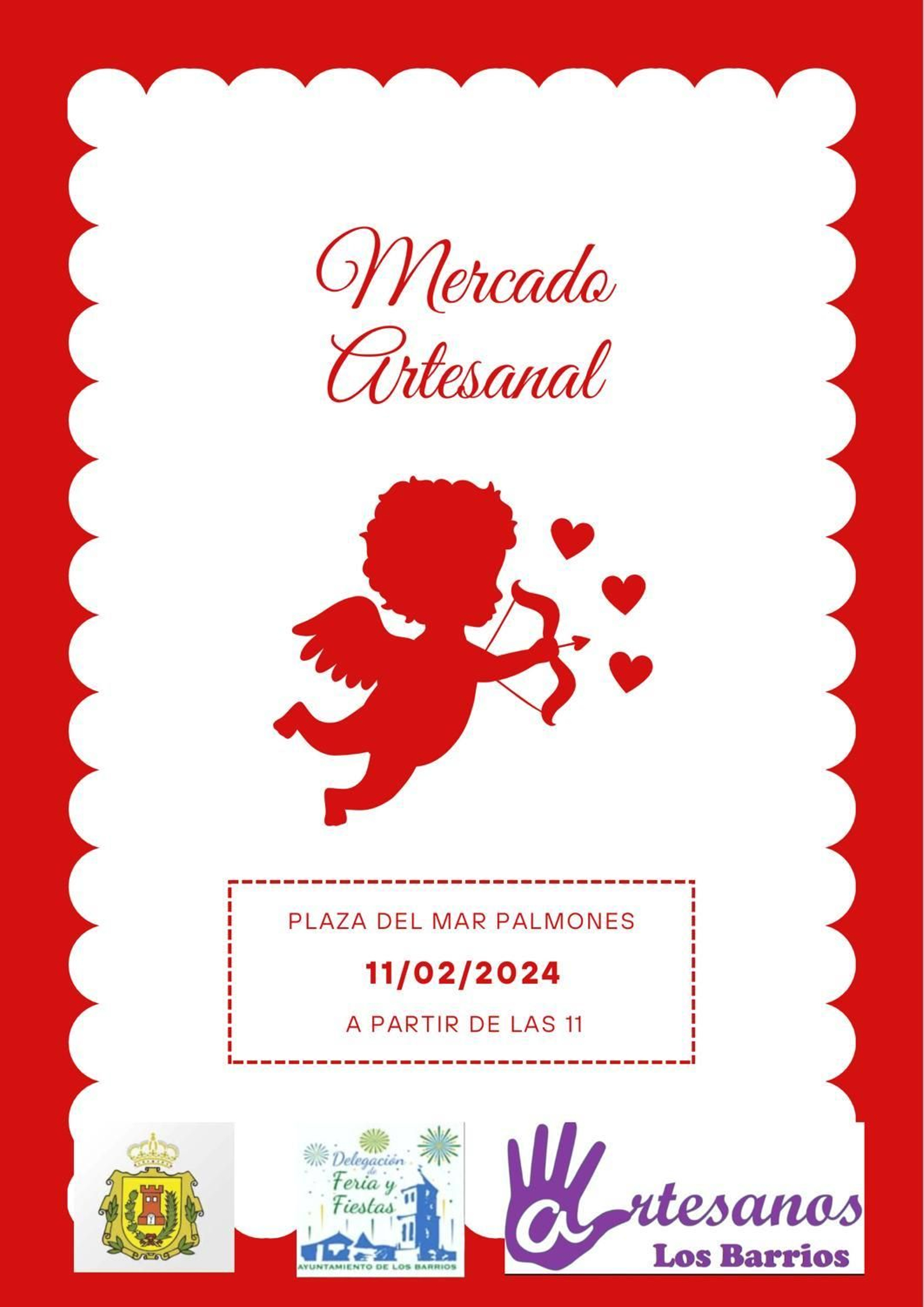 Cartel Mercado Artesano Palmones por San Valentiěn