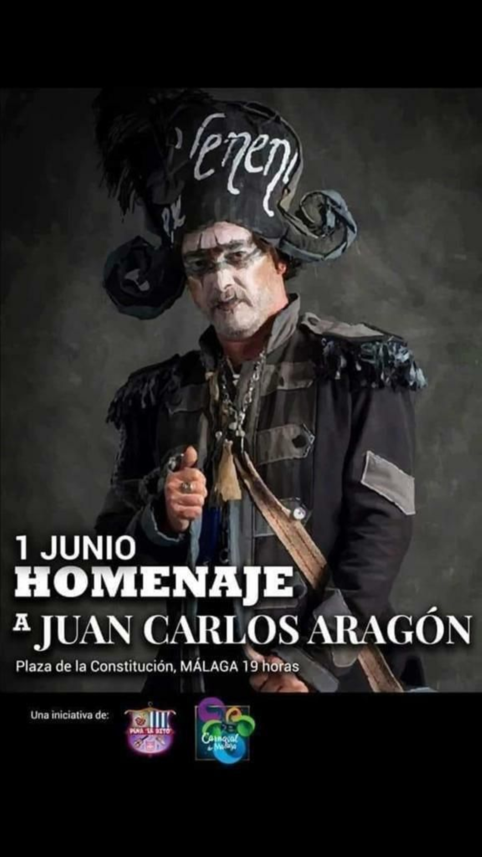 El cartel del homenaje en Málaga.