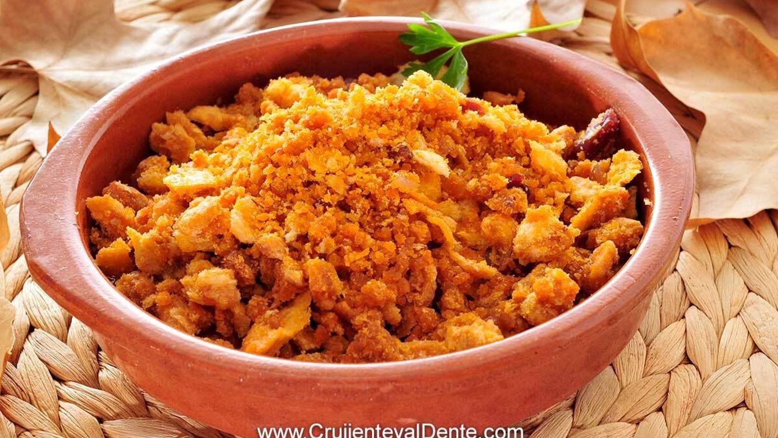 Plato de migas caseras. Plato de migas caseras.