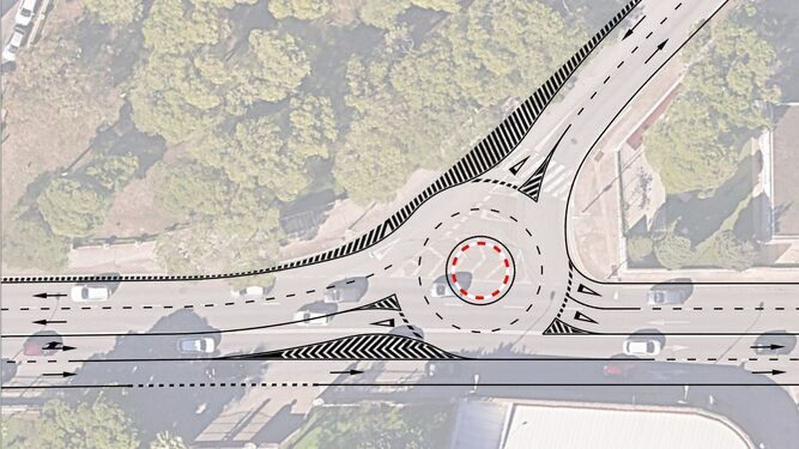 La glorieta provisional se instalará esta noche en la confluencia de la Avenida de Fuentebravía con el Camino Viejo de Rota, en El Puerto.