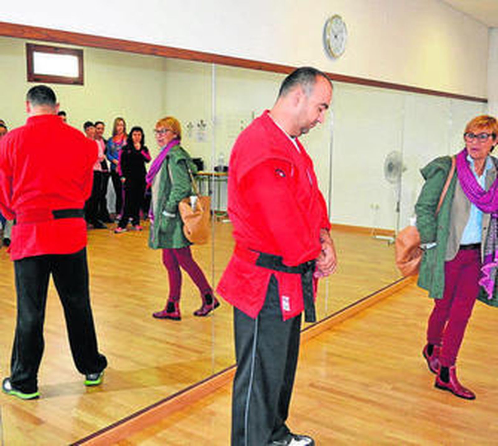 Imagen del taller de autodefensa, ayer.