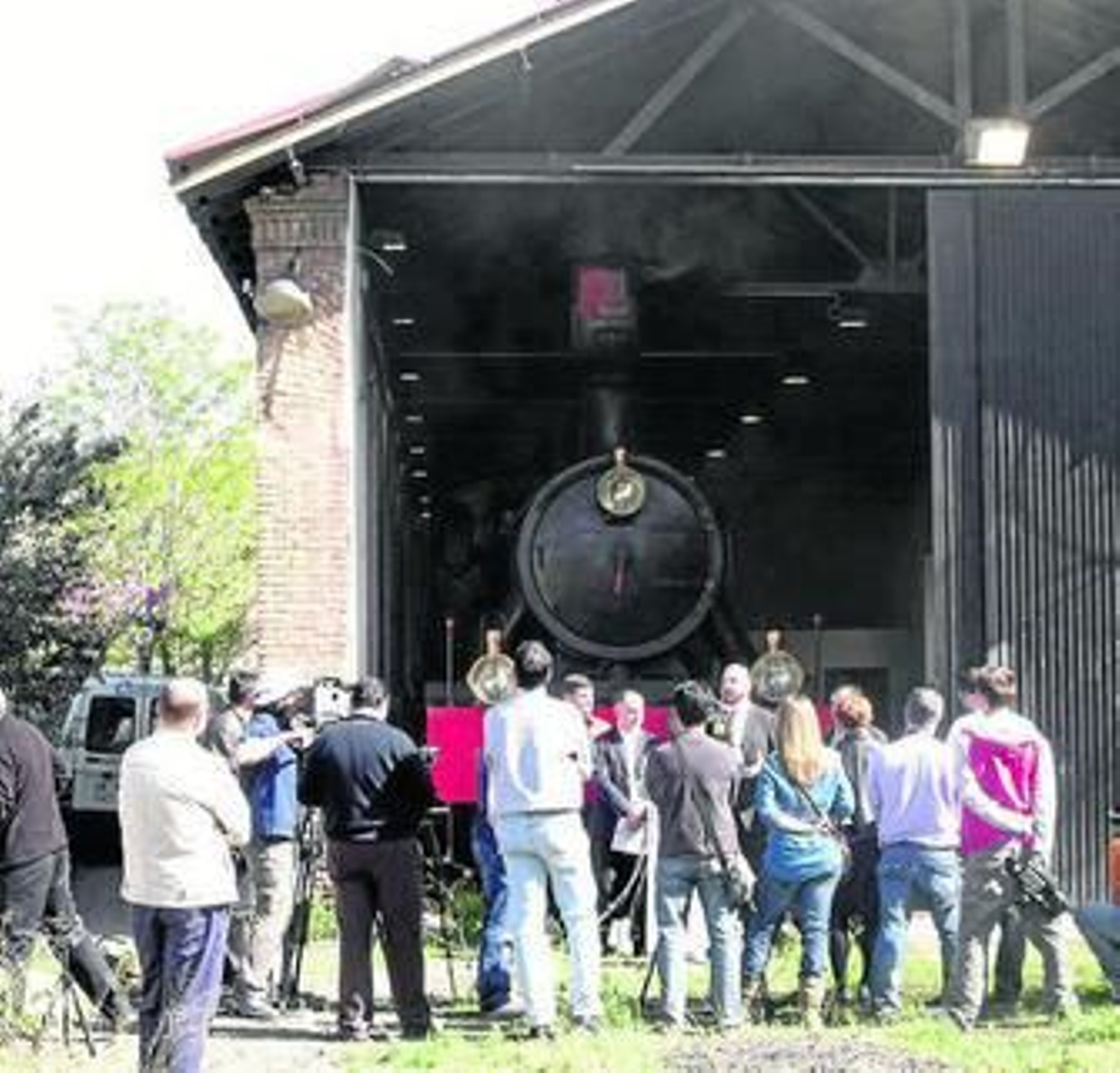 La famosa locomotora tiene un aspecto peculiar.