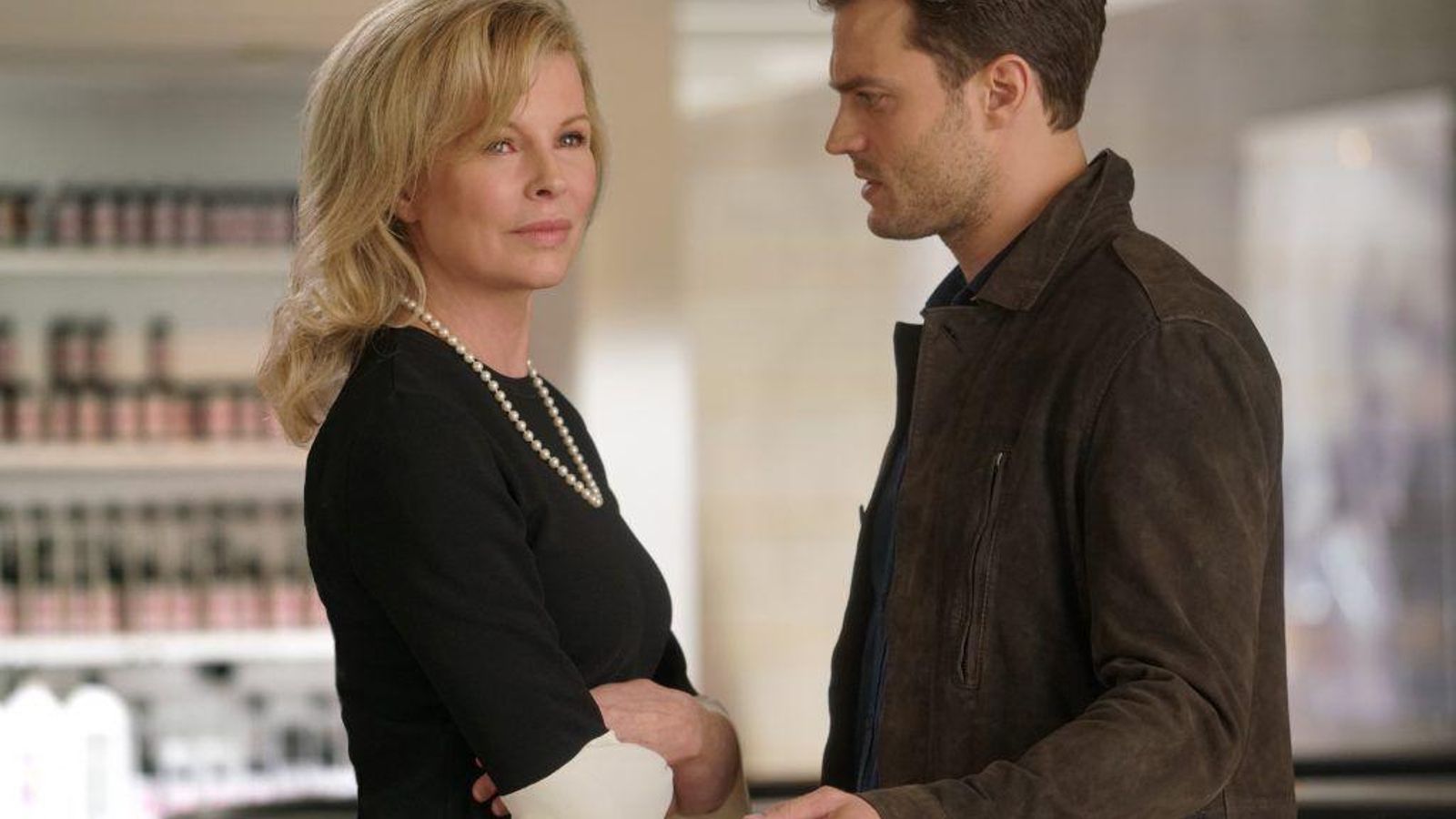 Basinger, en '50 sombras liberadas', con el protagonista.