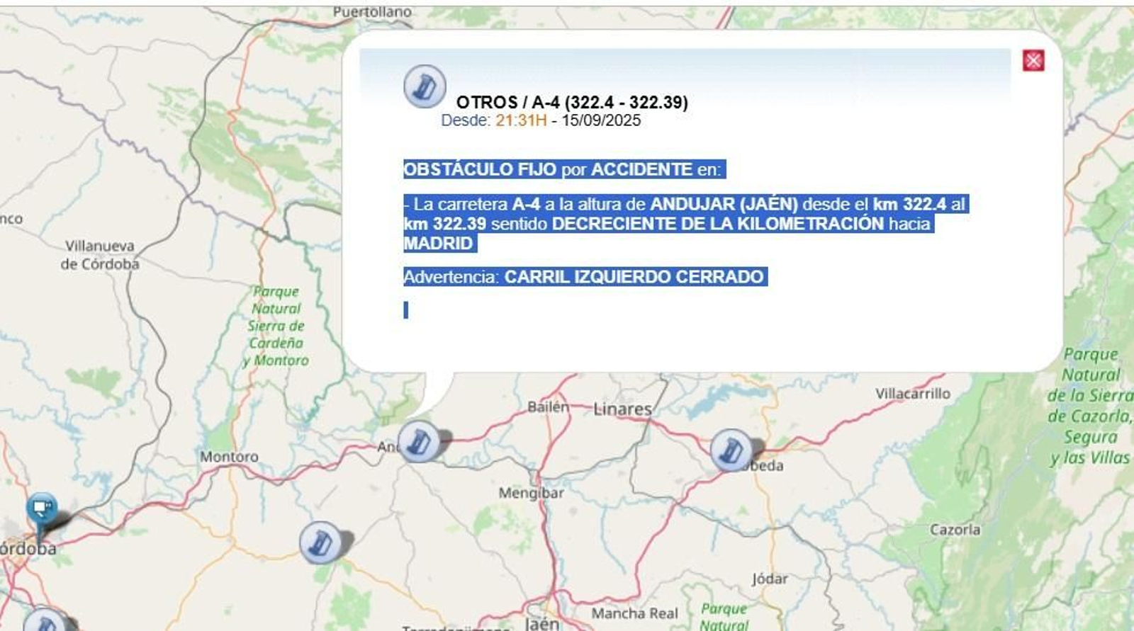 Notificación de la DGT.