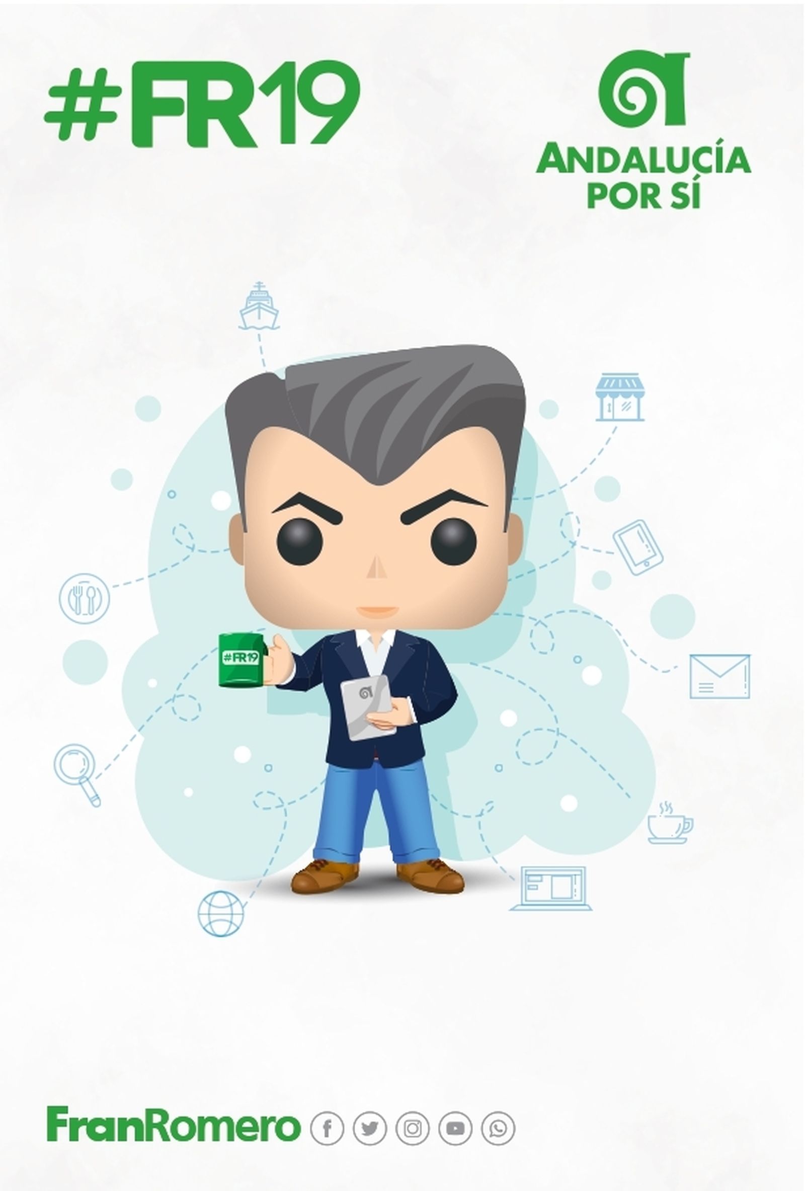 Una de las tarjetas ilustradas por el avatar de Fran Romero.